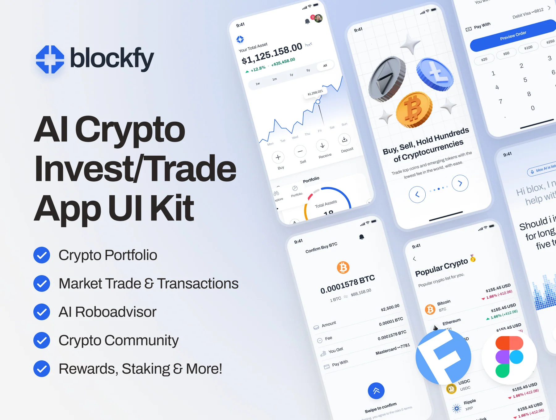blockfy: AI Crypto Investing & Trading App UI Kit
