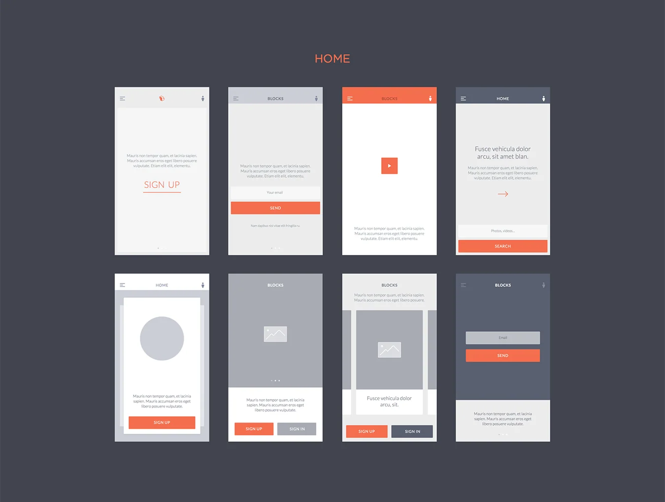 Blocks iOS Wireframe Kit