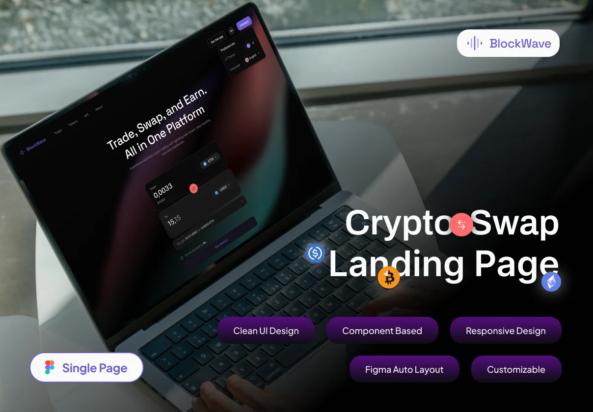 BlockWave - Crypto Swap Landing Page Website Template