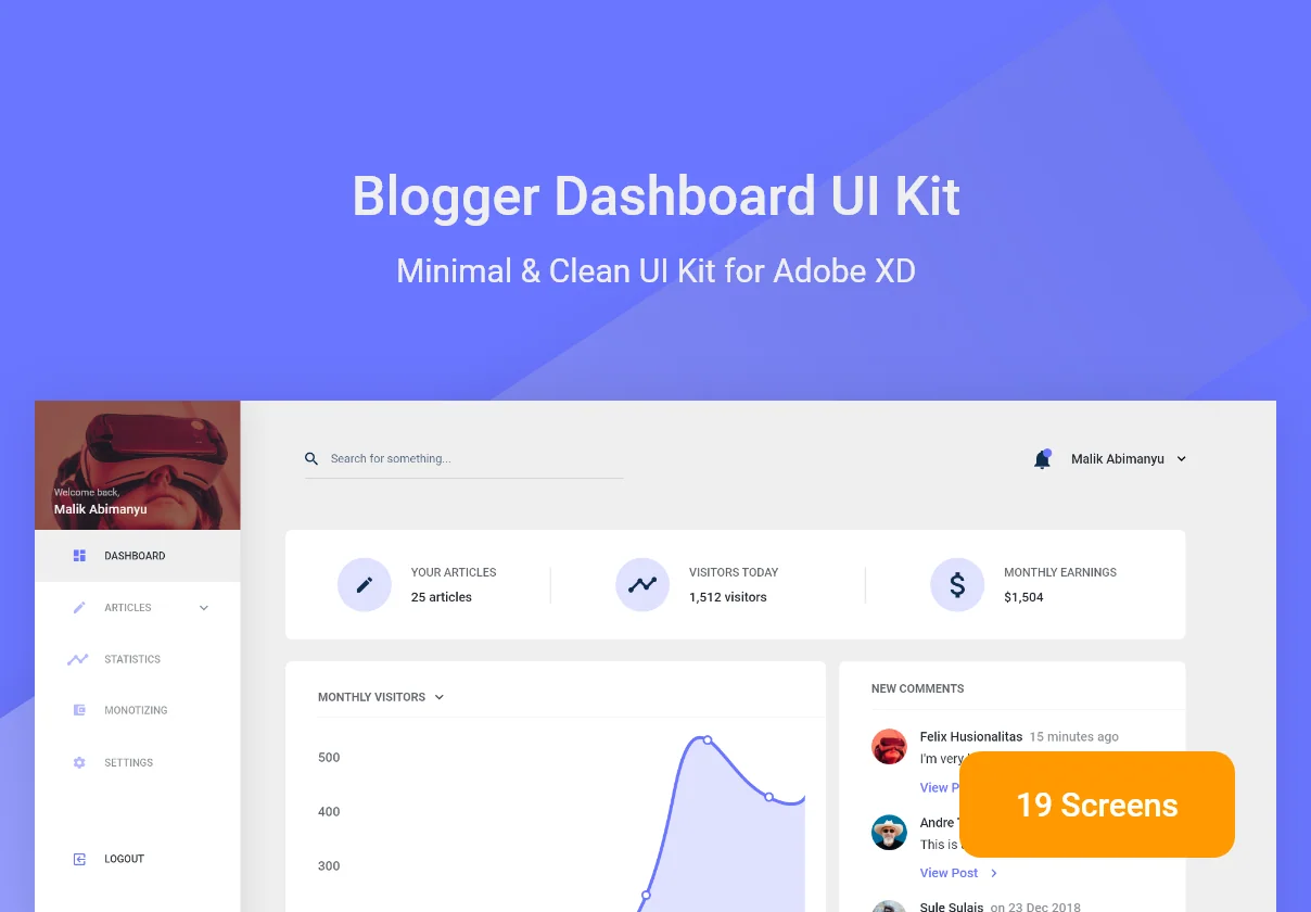 Blogger Dashboard UI Kit