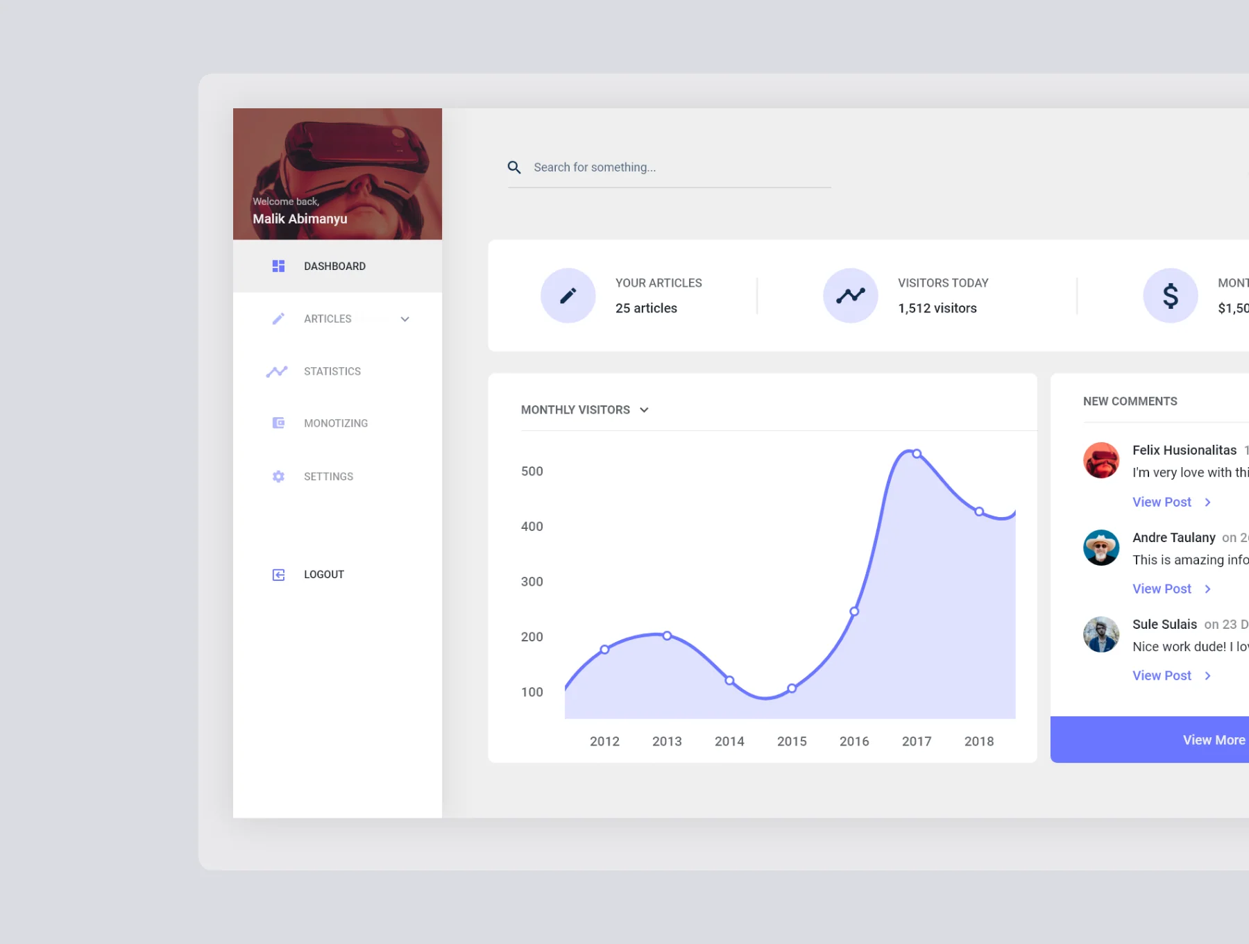 Blogger Dashboard UI Kit 5