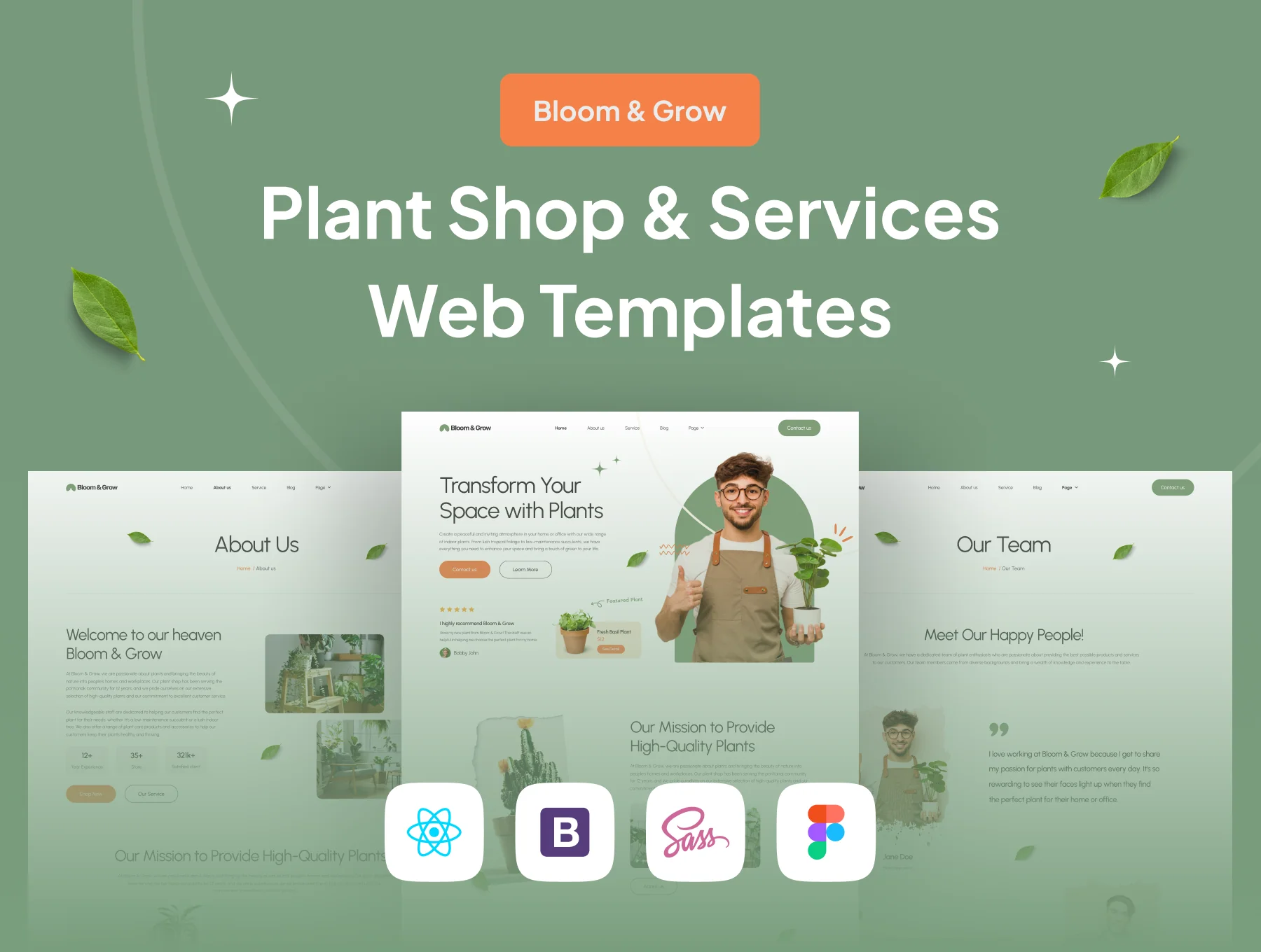 Bloom & Grow - Plant Shop and Service Web Tempates