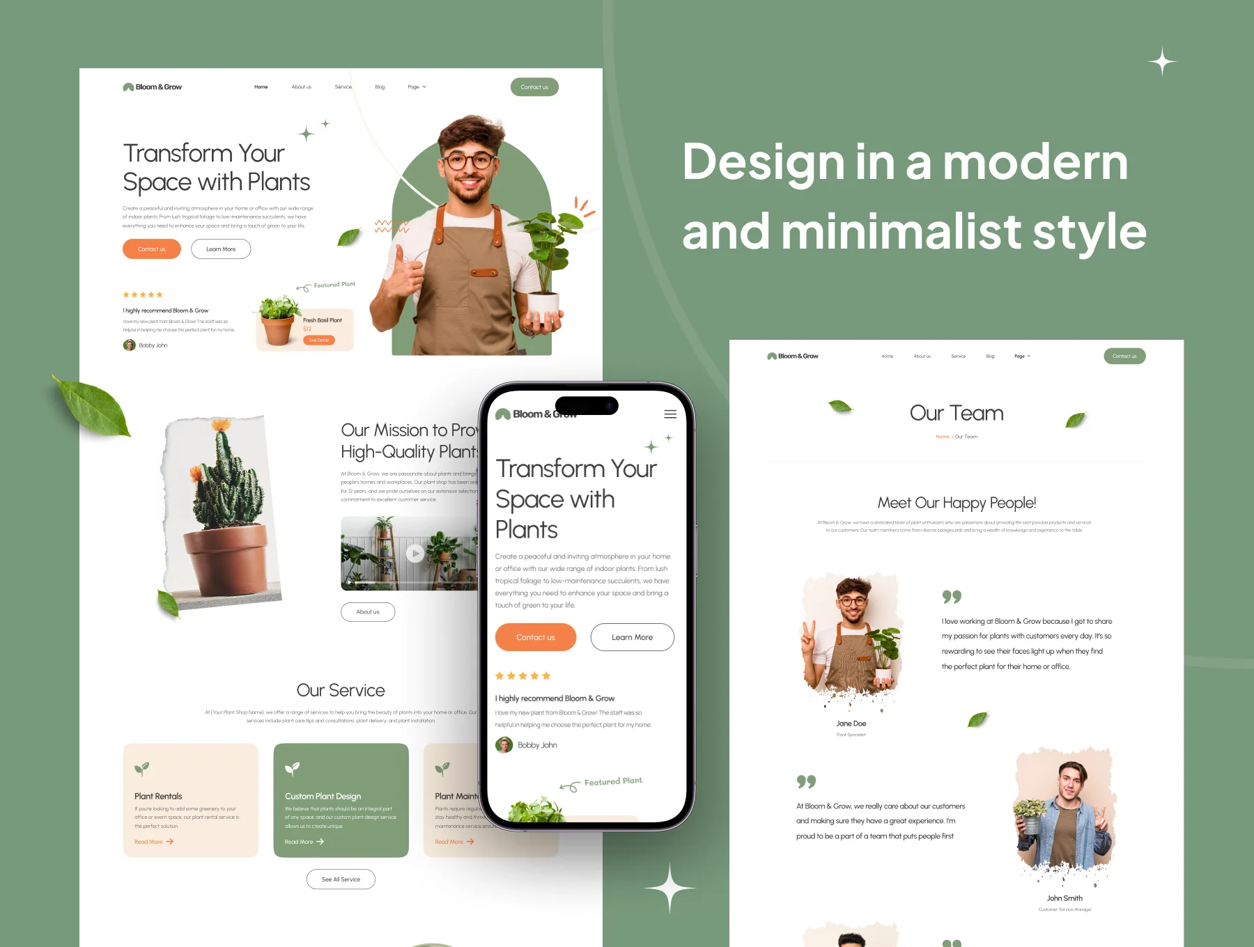 Bloom & Grow - Plant Shop and Service Web Tempates 2