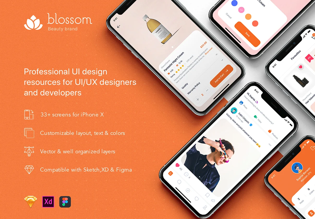 Blossom - Beauty mobile UI Kit