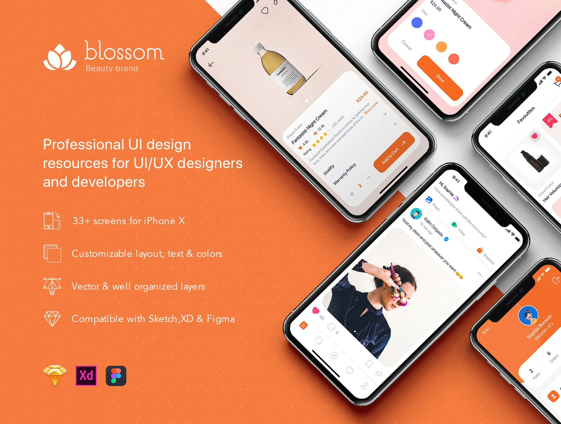 Blossom - Beauty mobile UI Kit