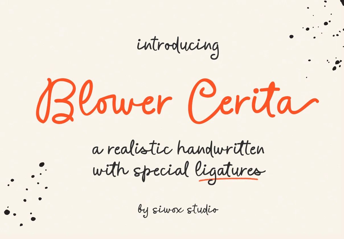 Blower Cerita - a handwritten font