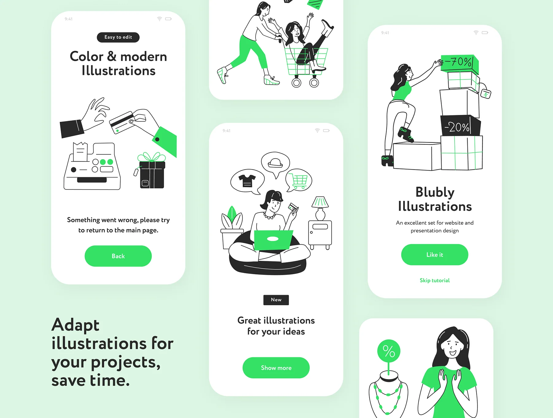 Blubly Shopping Illustrations 3