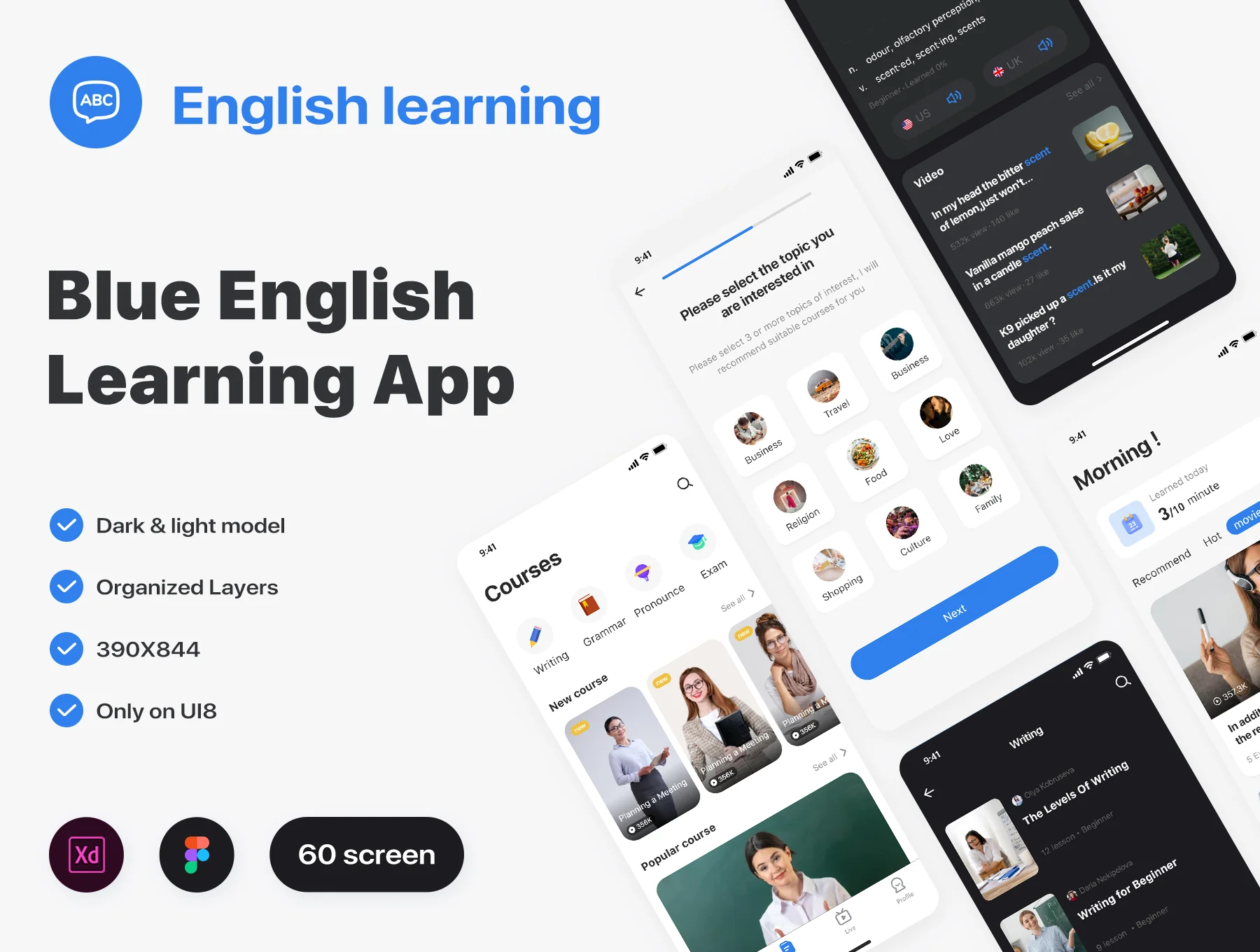 Blue english learning app