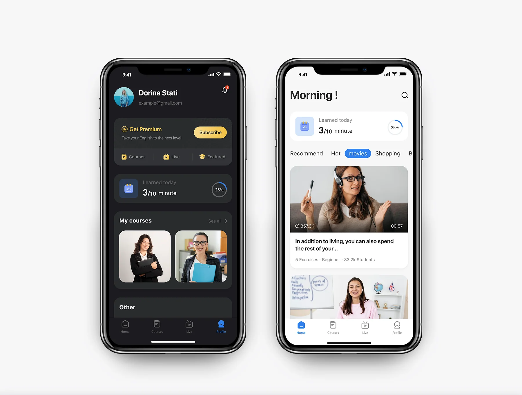 Blue english learning app 4