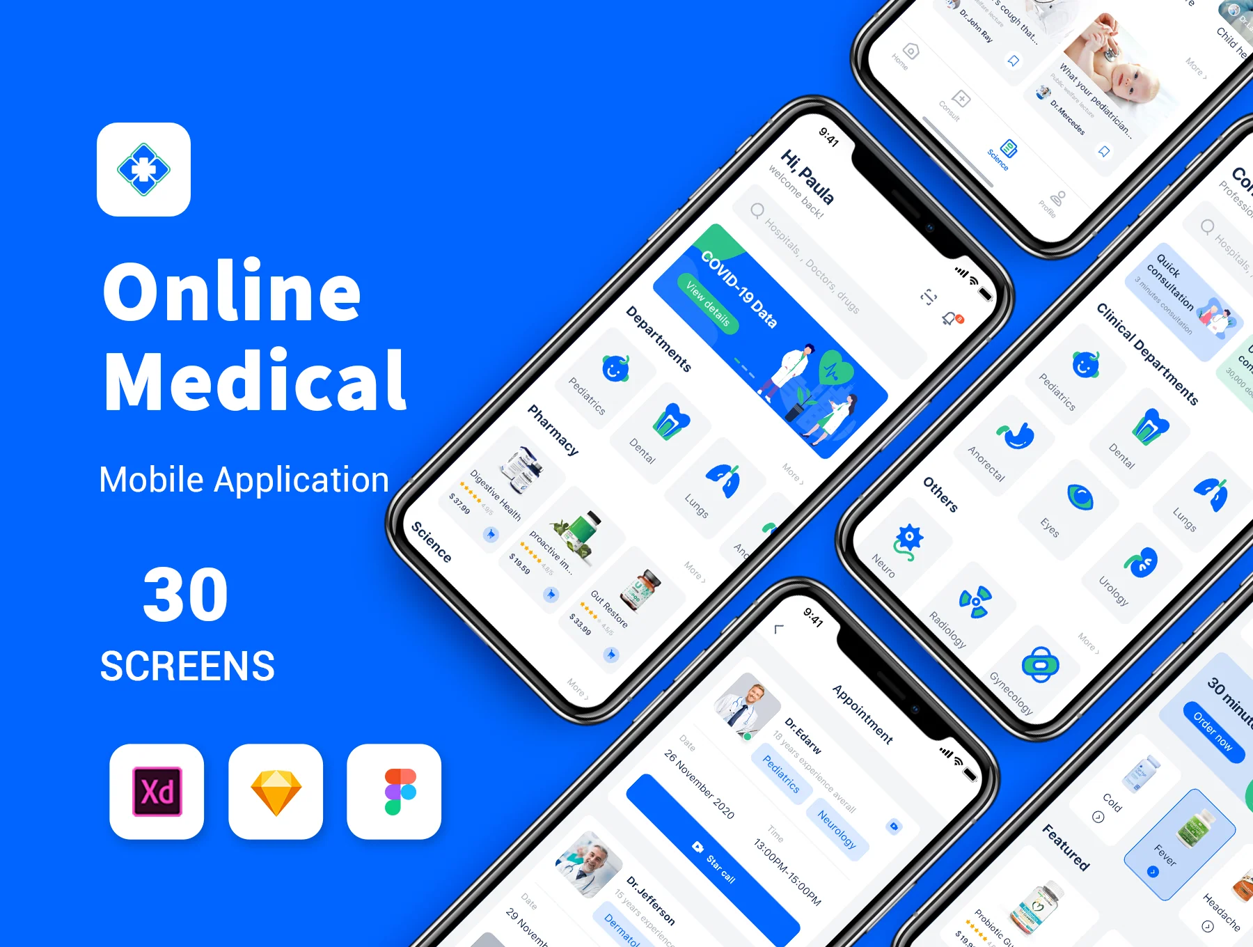 Blue online medical mobile app