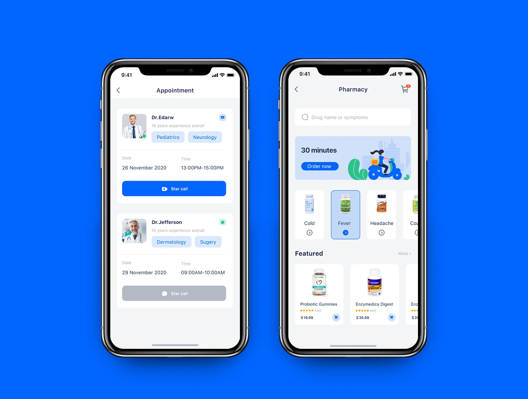 Blue online medical mobile app 4