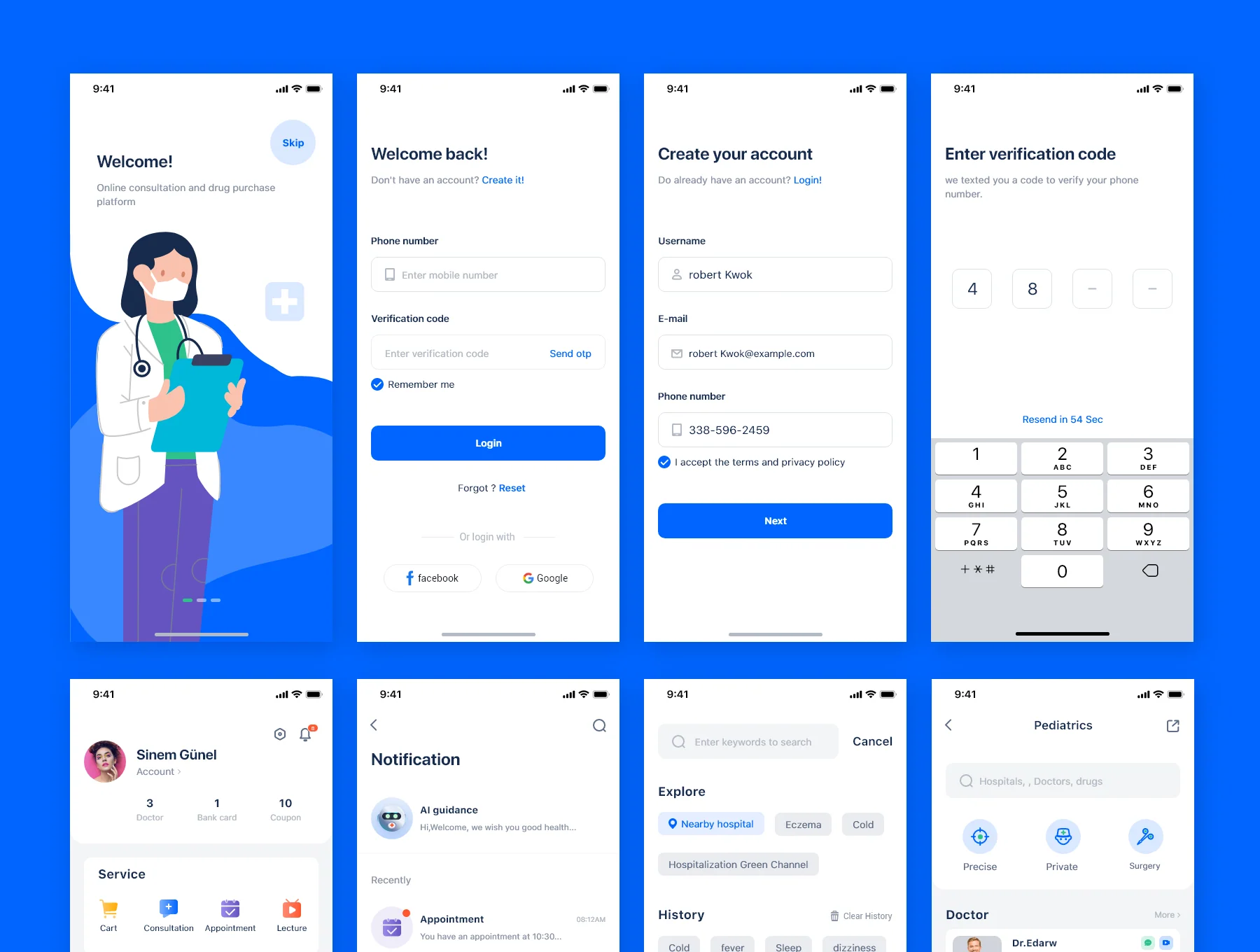 Blue online medical mobile app 5