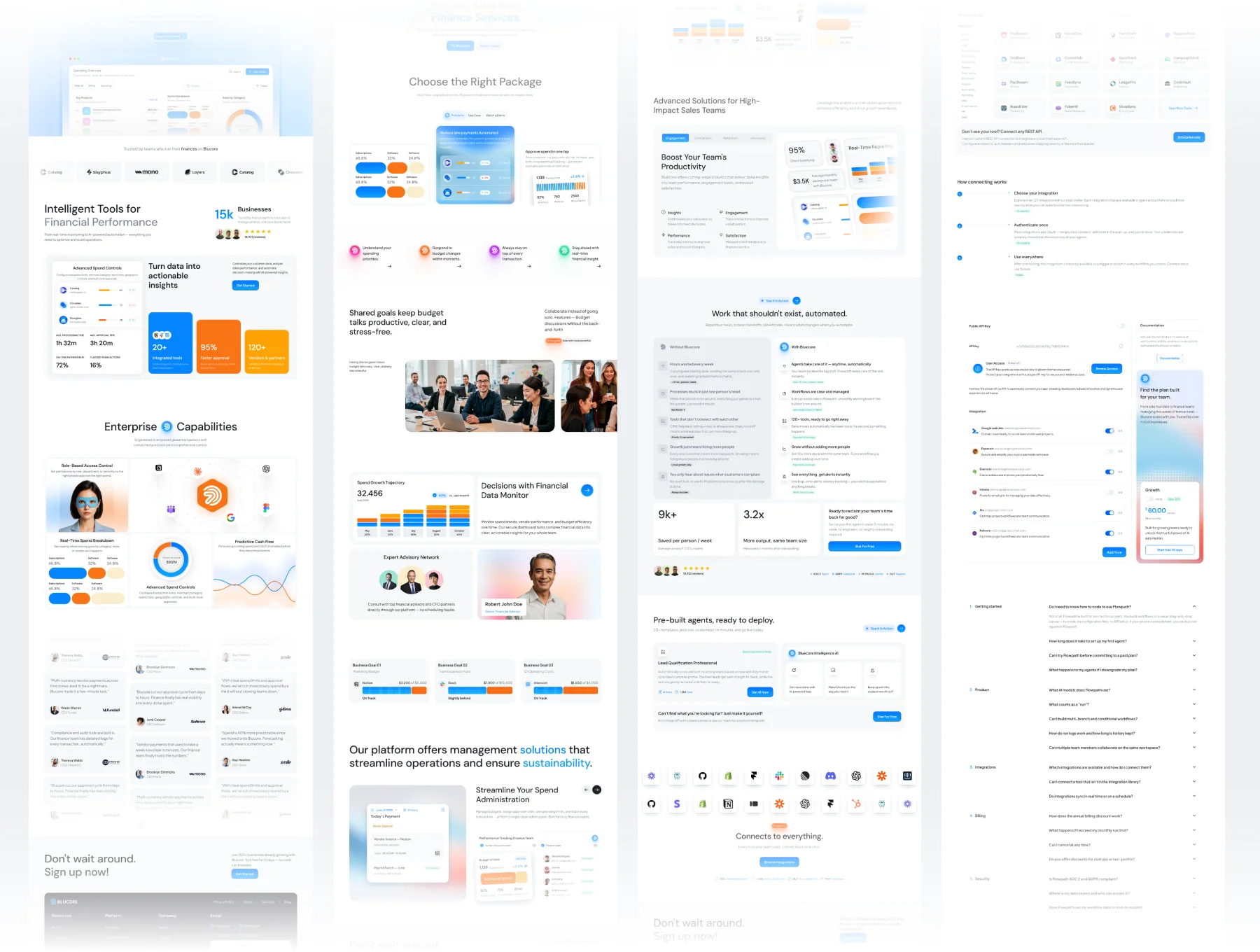 Bluecore — Real-time Finance Monitoring Landing Page UI KIT 4