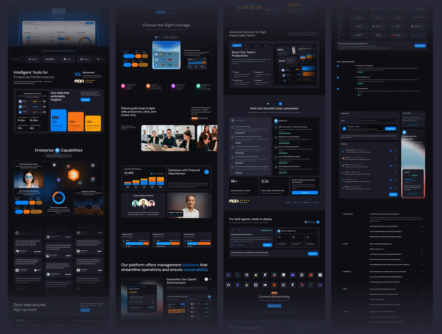 Bluecore — Real-time Finance Monitoring Landing Page UI KIT 6