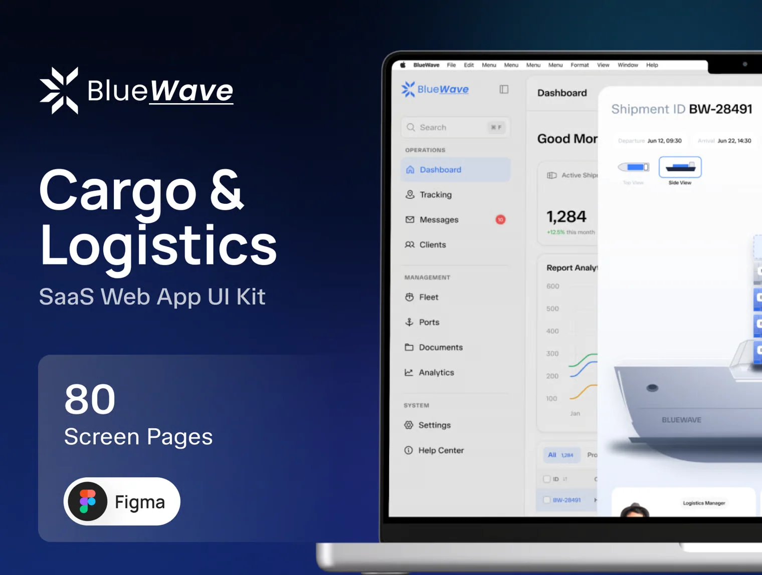 BlueWave - Cargo & Logistics Dashboard UI Kit