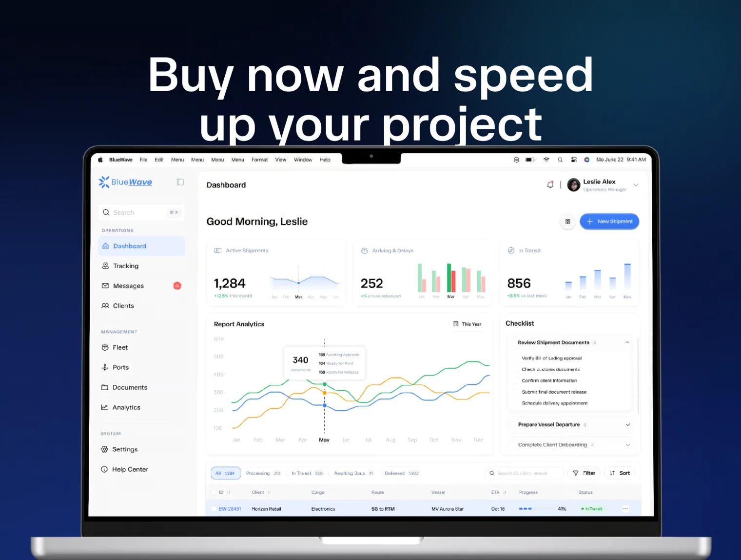 BlueWave - Cargo & Logistics Dashboard UI Kit 8