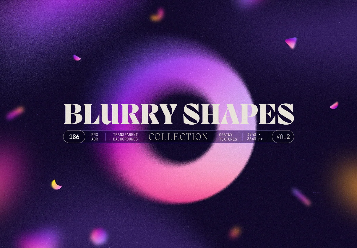 Blurry gradient shapes collection