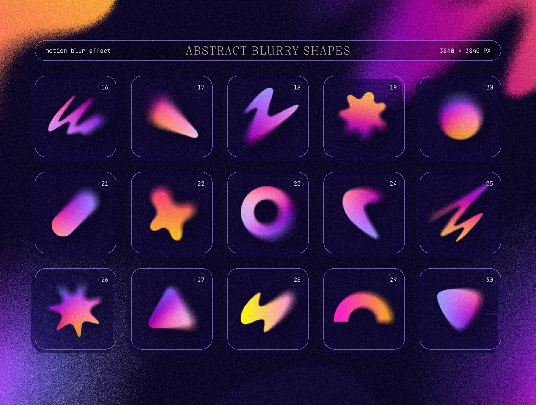 Blurry gradient shapes collection 2