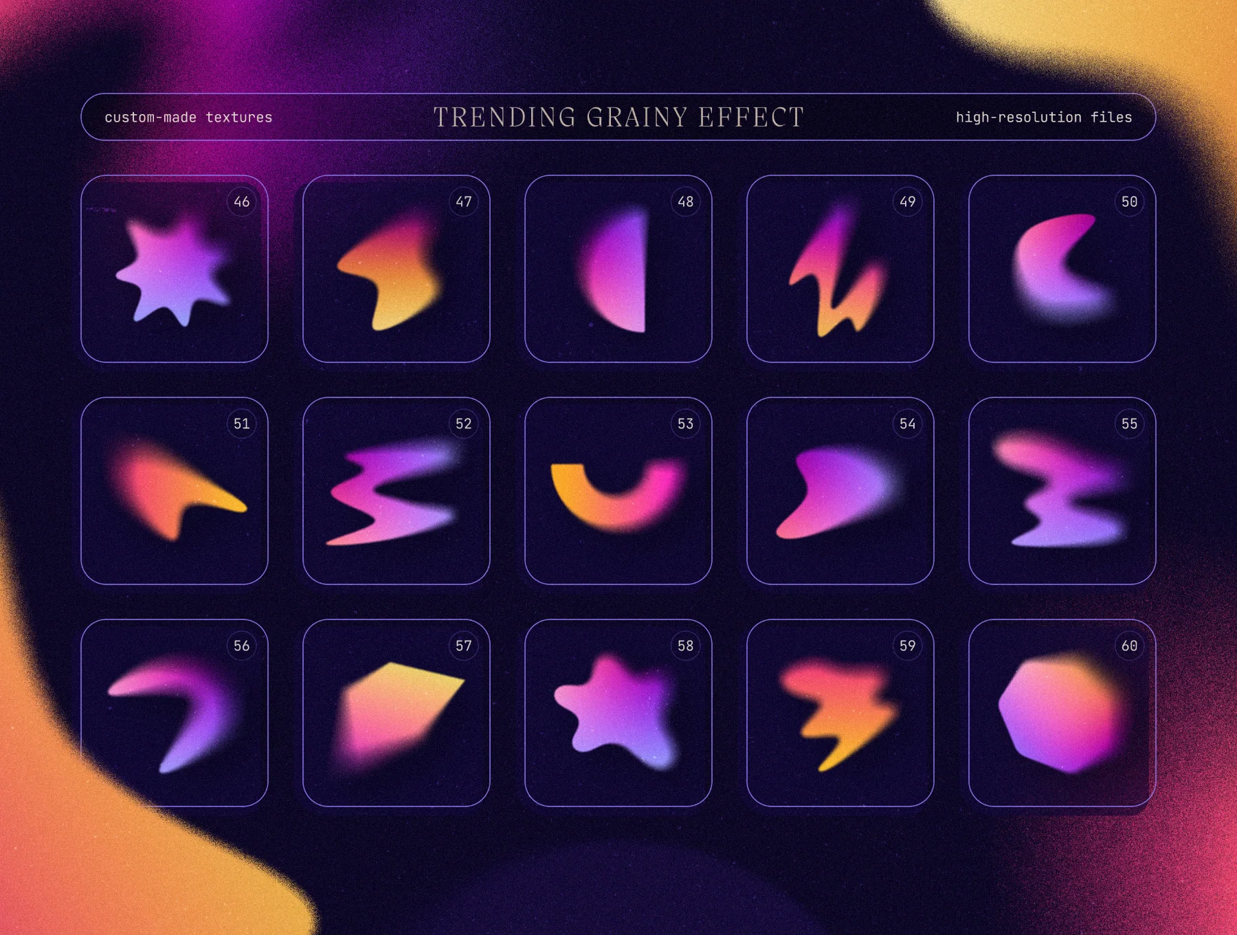 Blurry gradient shapes collection 4