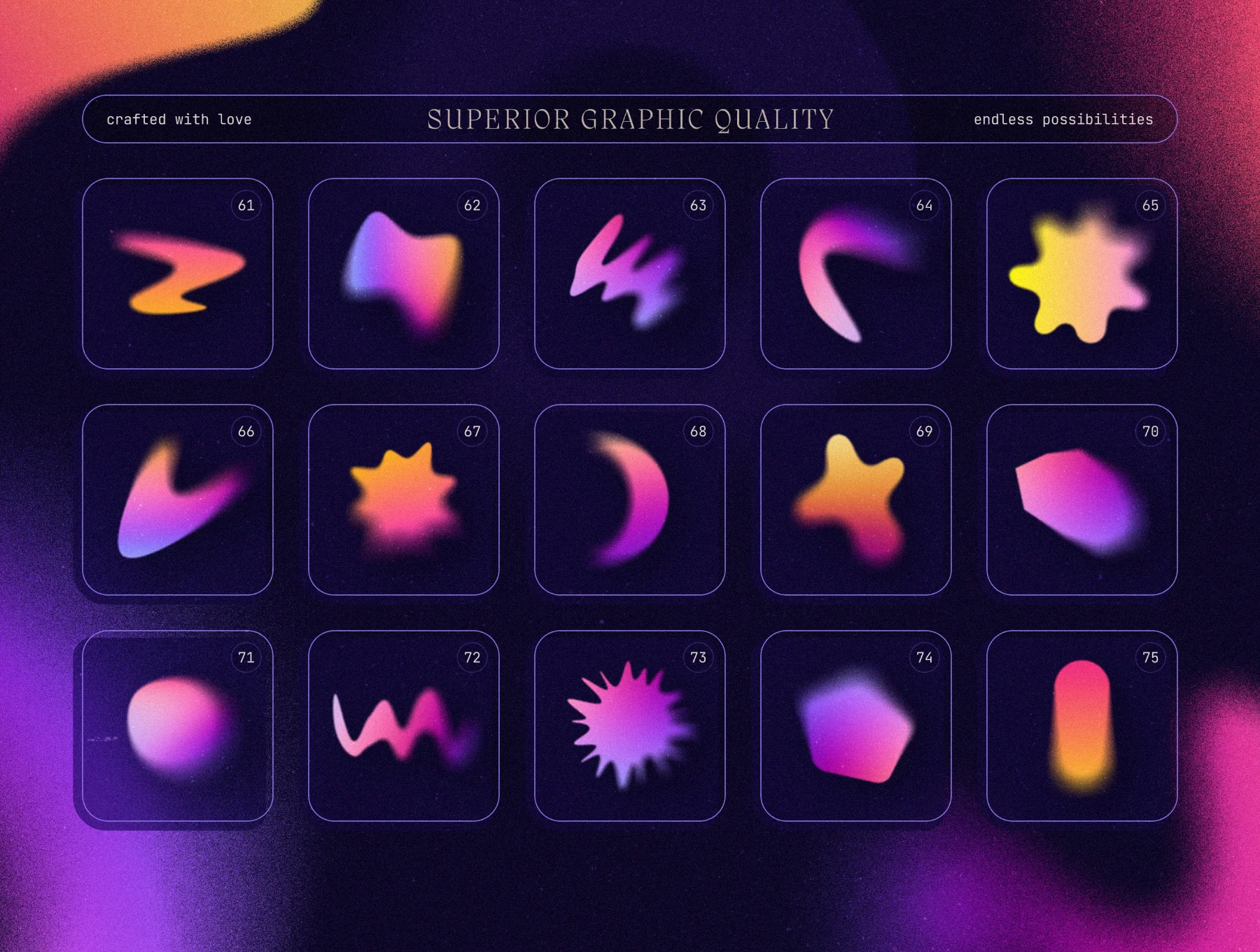 Blurry gradient shapes collection 5
