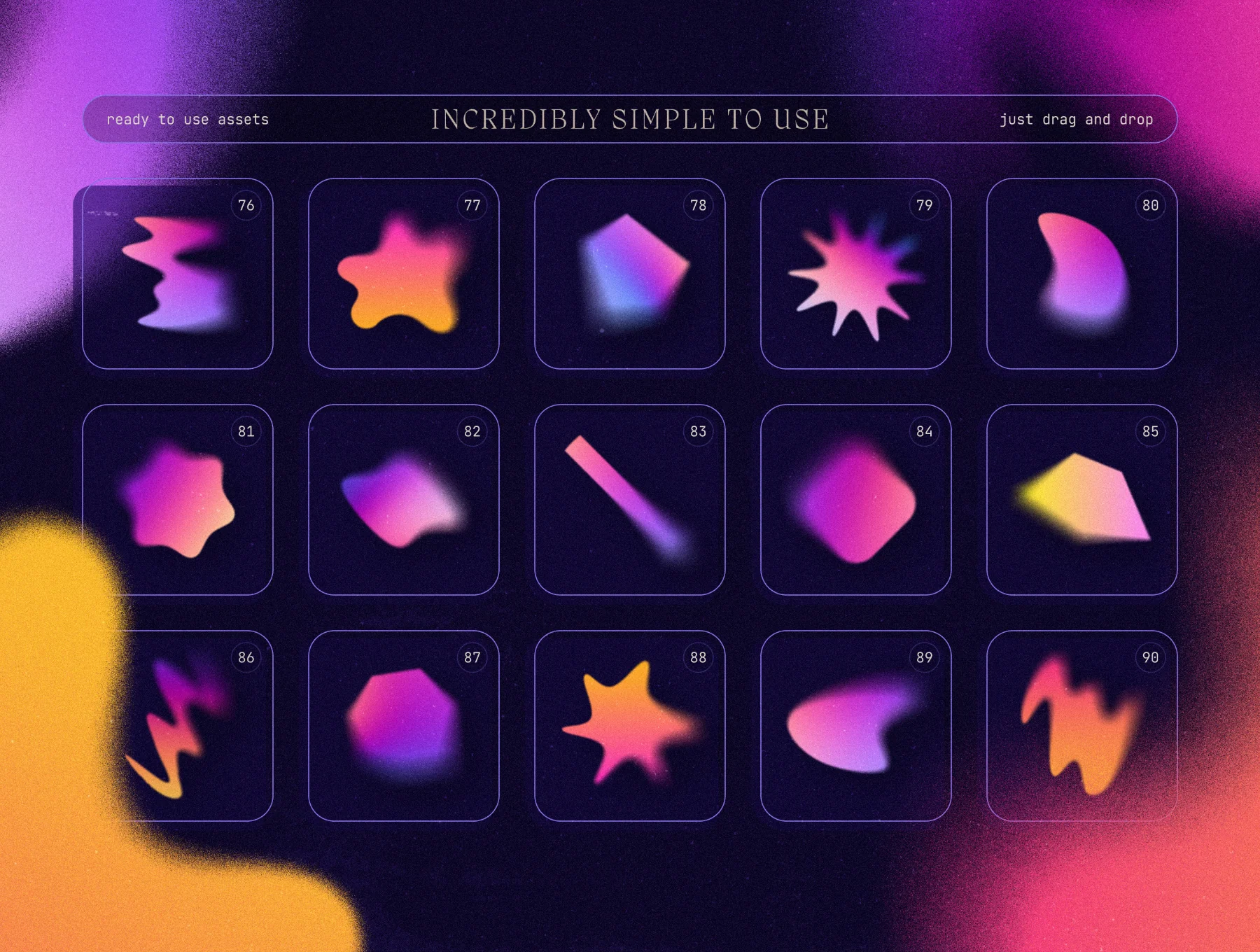 Blurry gradient shapes collection 6