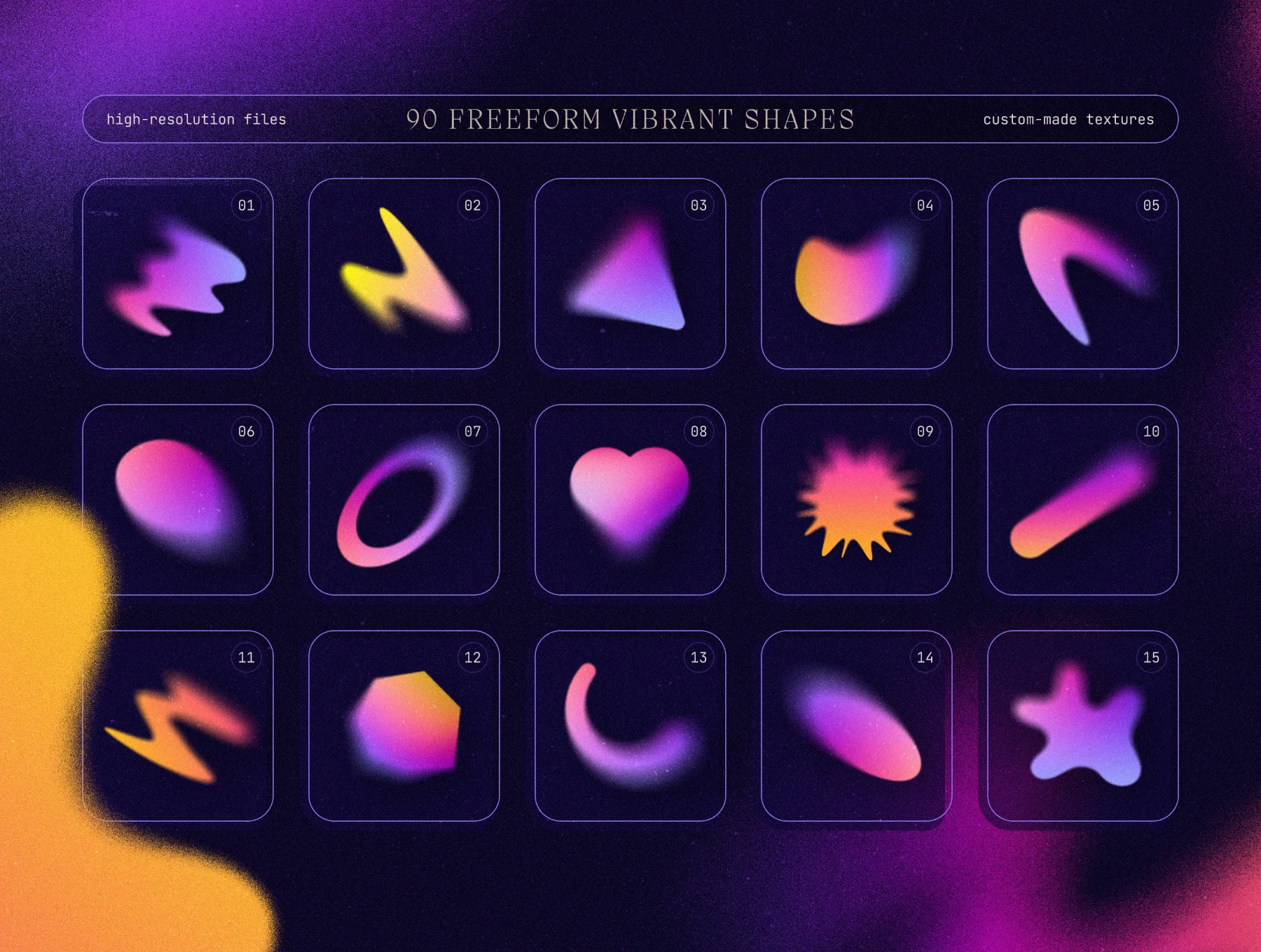 Blurry gradient shapes collection 7