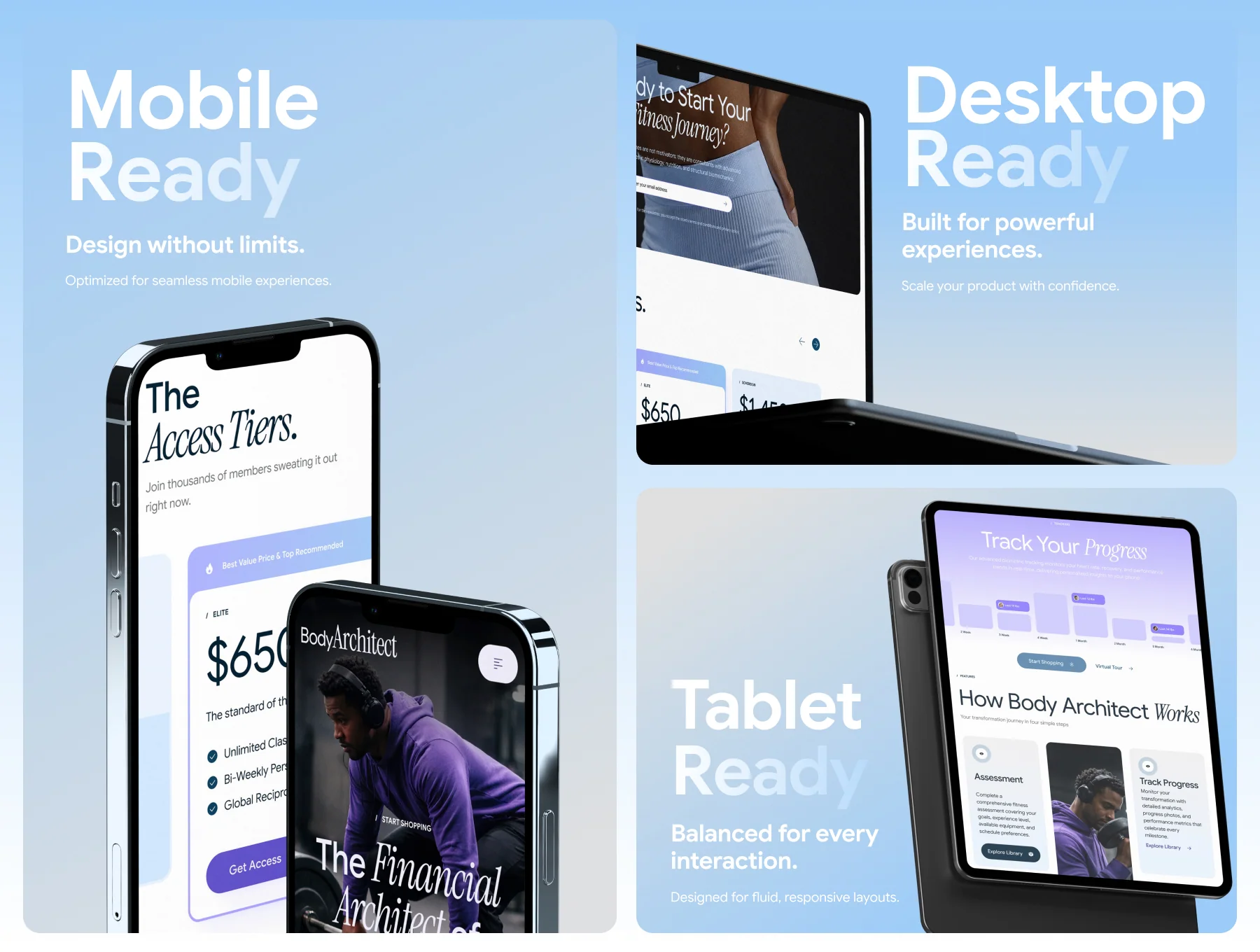 Body Architect — Fitness & Gym Website UI Kit 3