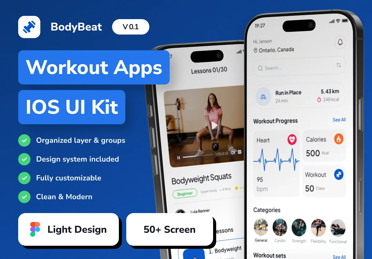 BodyBeat - Workout Mobile App UI Kit