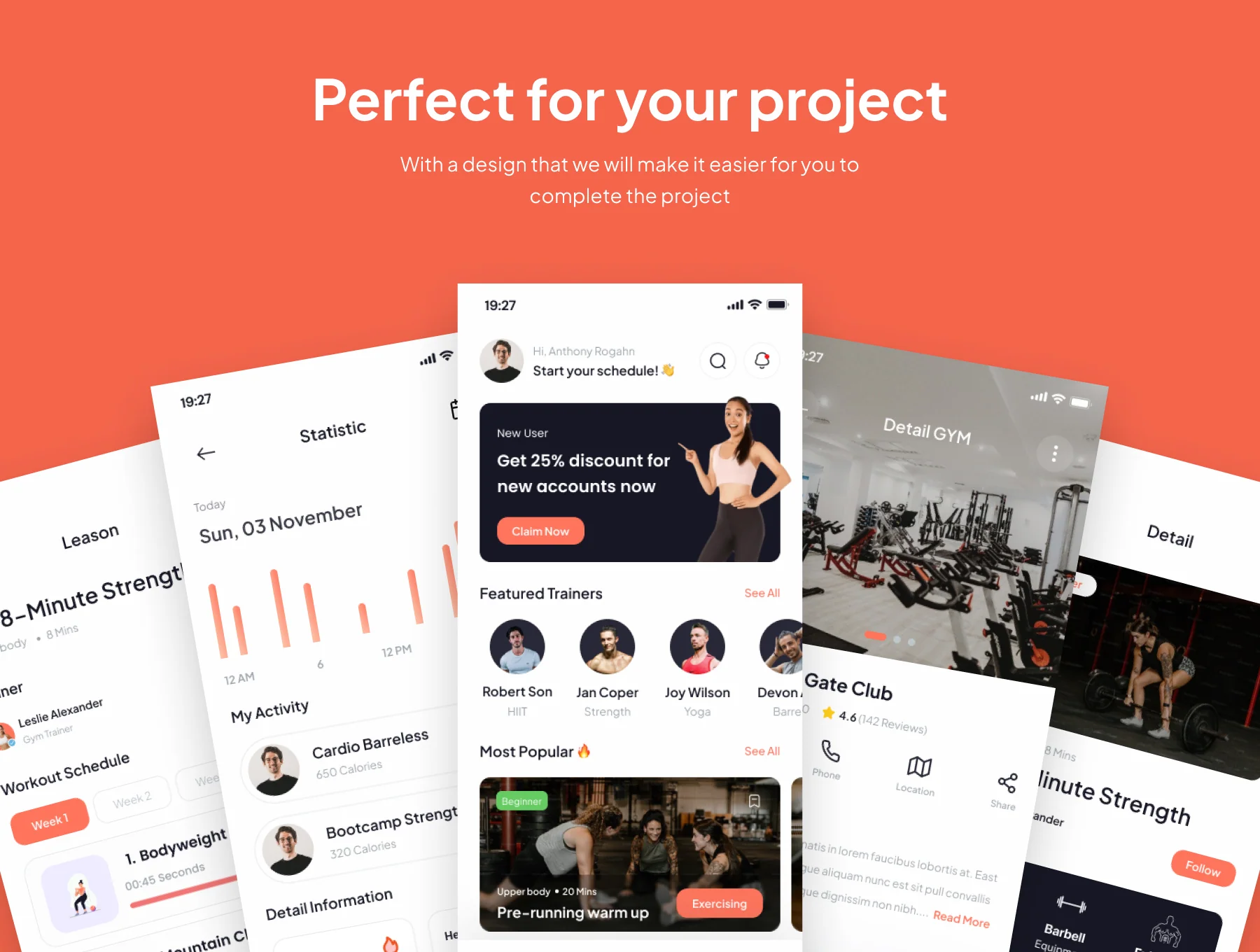 BodyMentor - Workout & Booking GYM Mobile  App UI Kits 4
