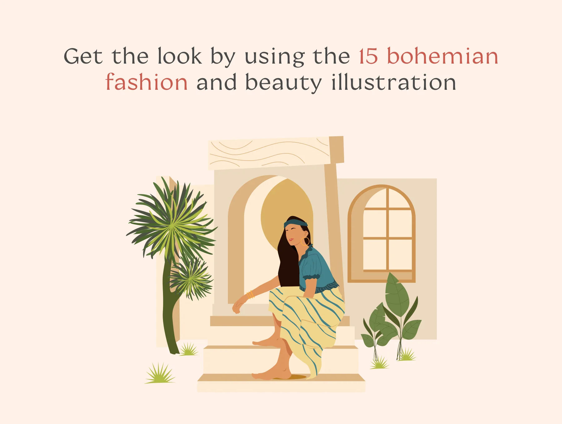 Boho Fashion Illustration Set
