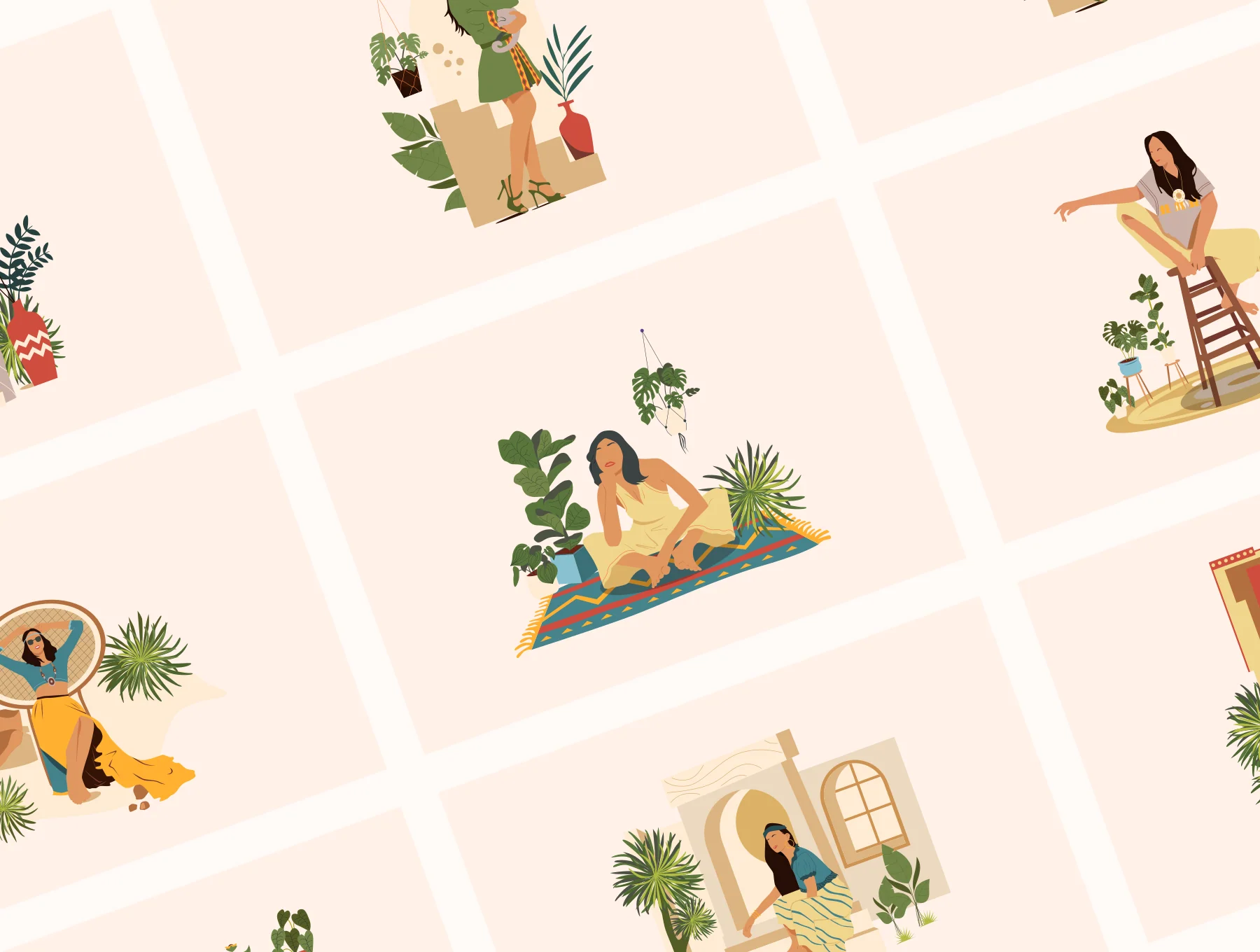 Boho Fashion Illustration Set 7