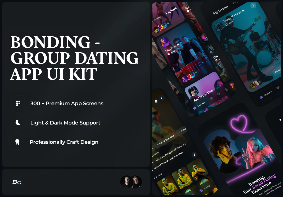 Bonding - Group Dating App UI Kit