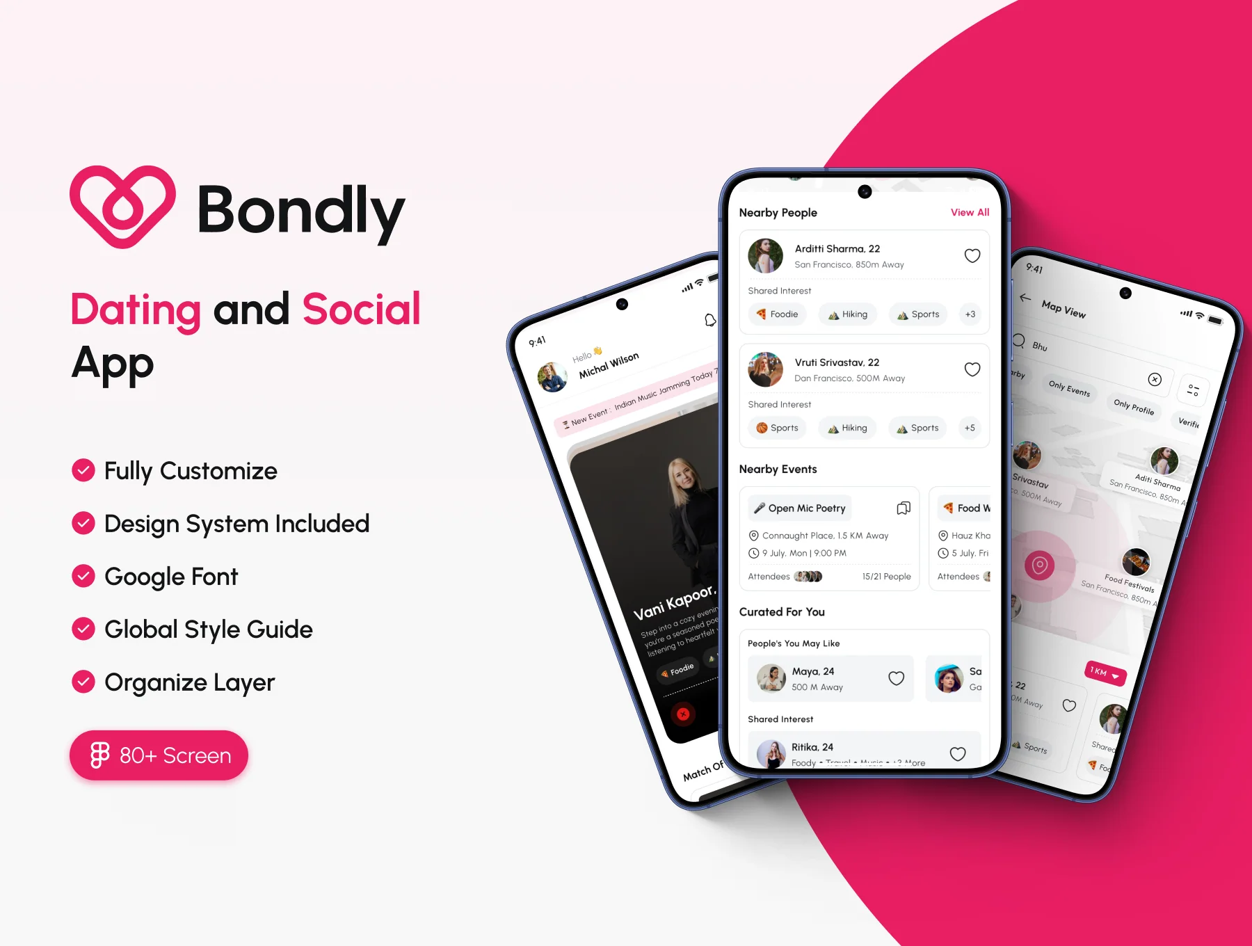 Bondly – Dating & Social App UI Kit