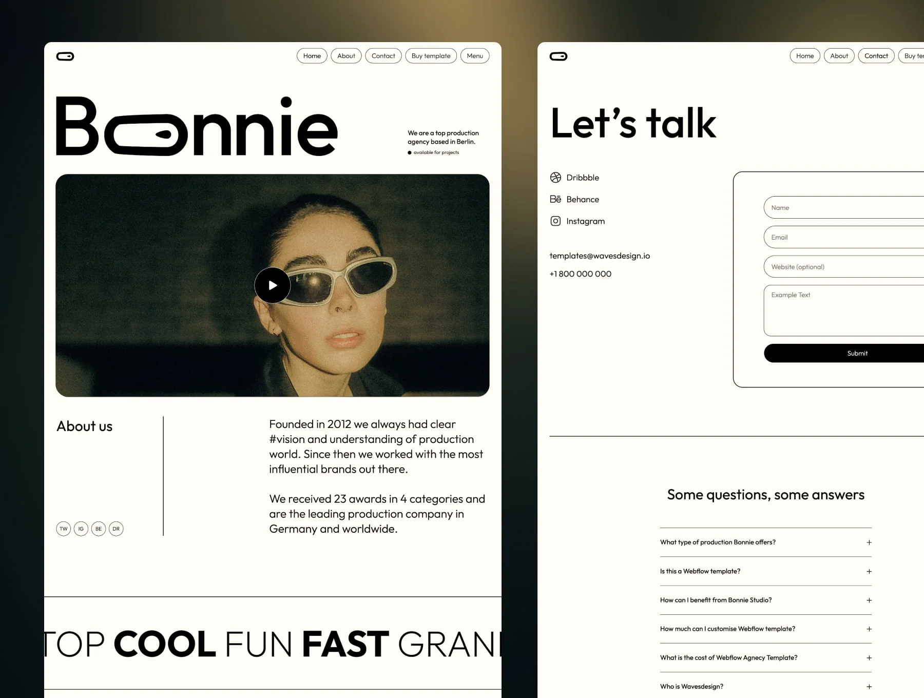 Bonnie - Framer Agency Template