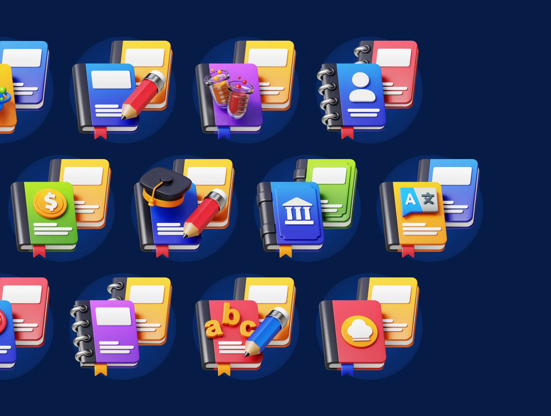 Book 3D Icon Pack 2