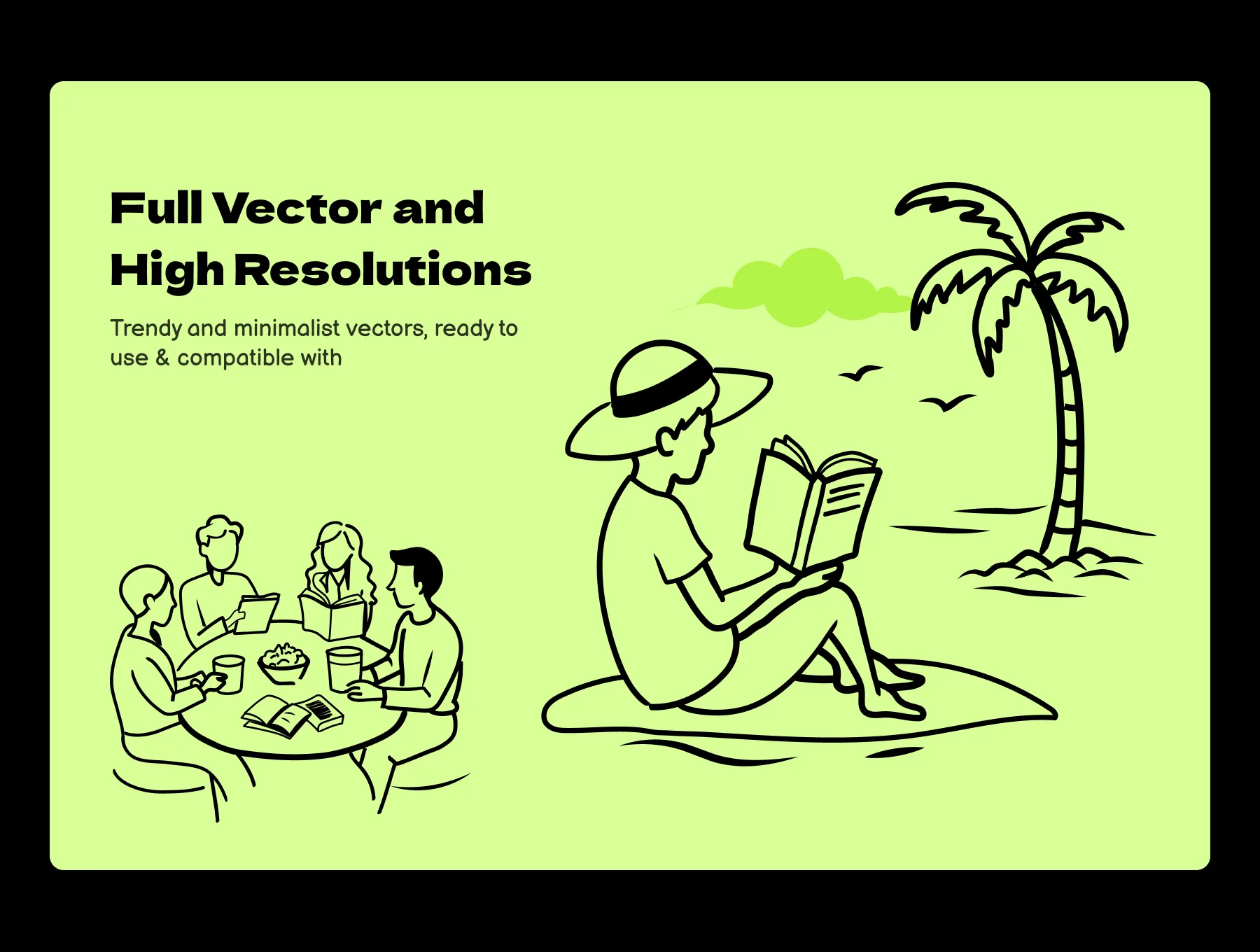 Book Reading Doodle Icons 4