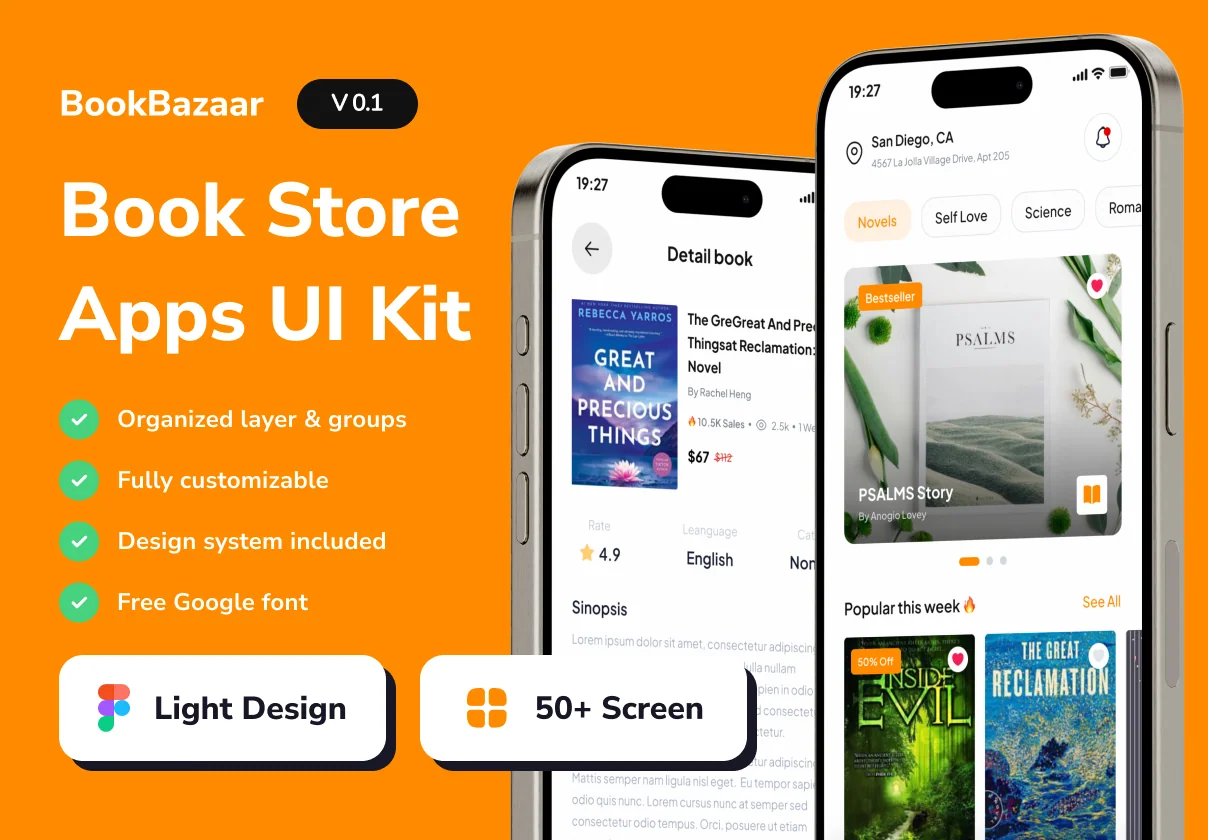 BookBazaar - Book Store Mobile App UI Kits