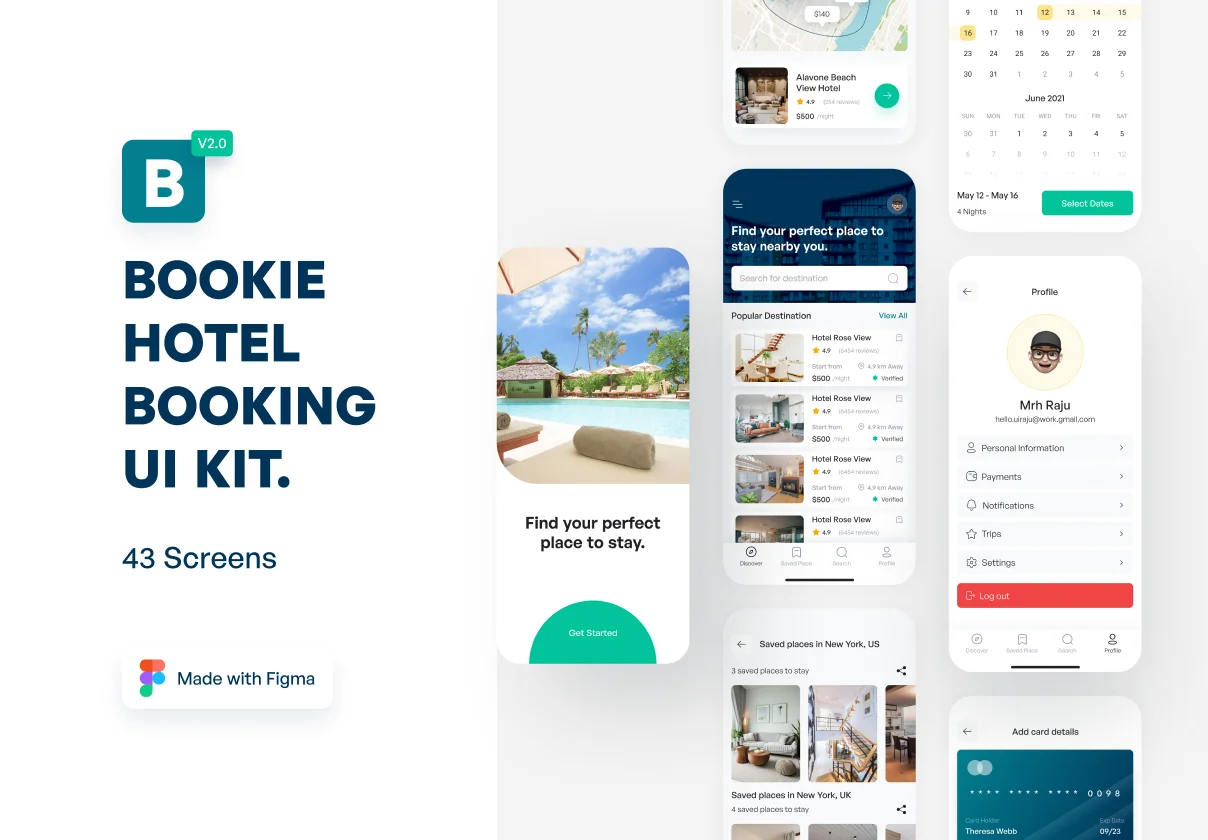 BOOKIE Hotel Booking UI Kit V2