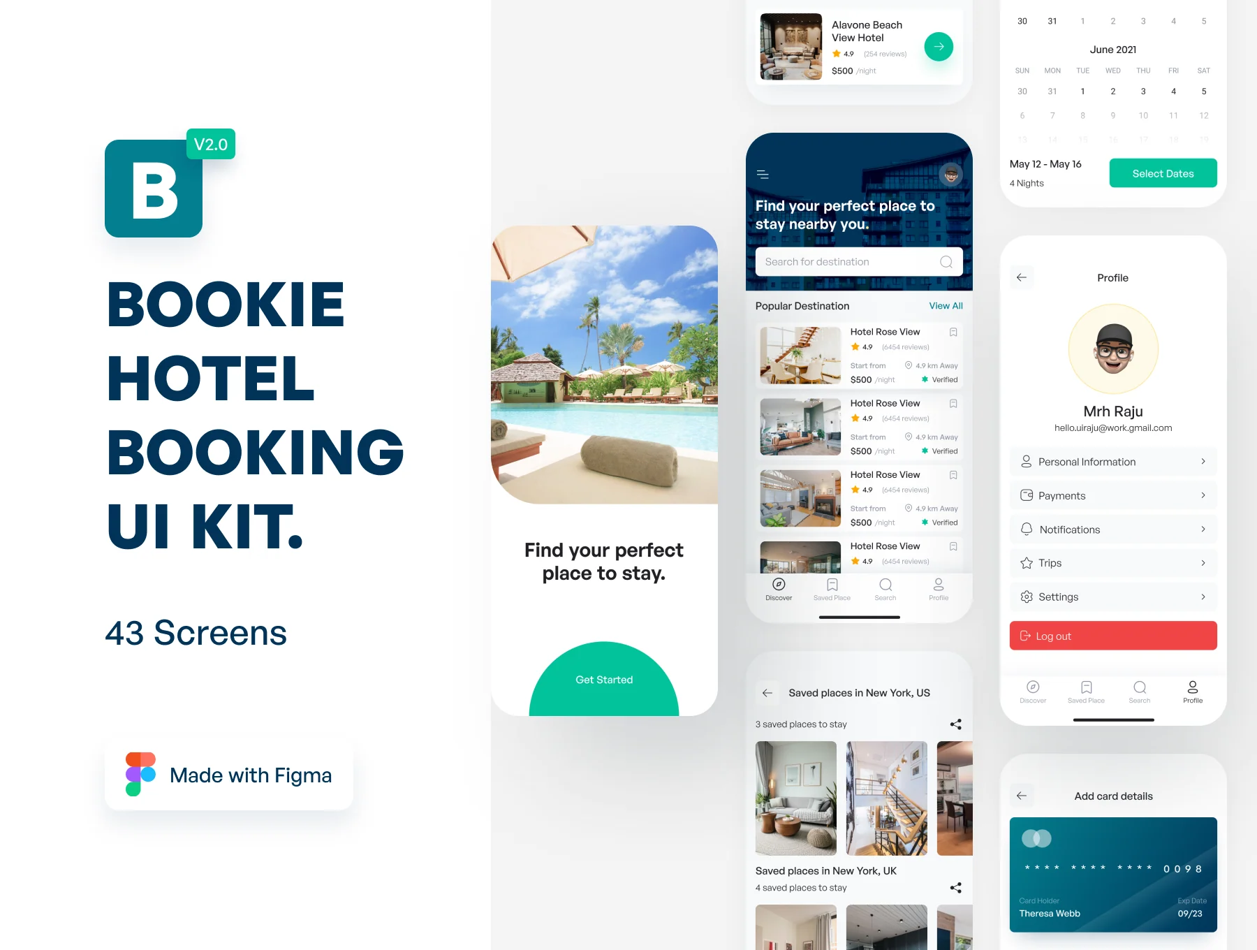 BOOKIE Hotel Booking UI Kit V2