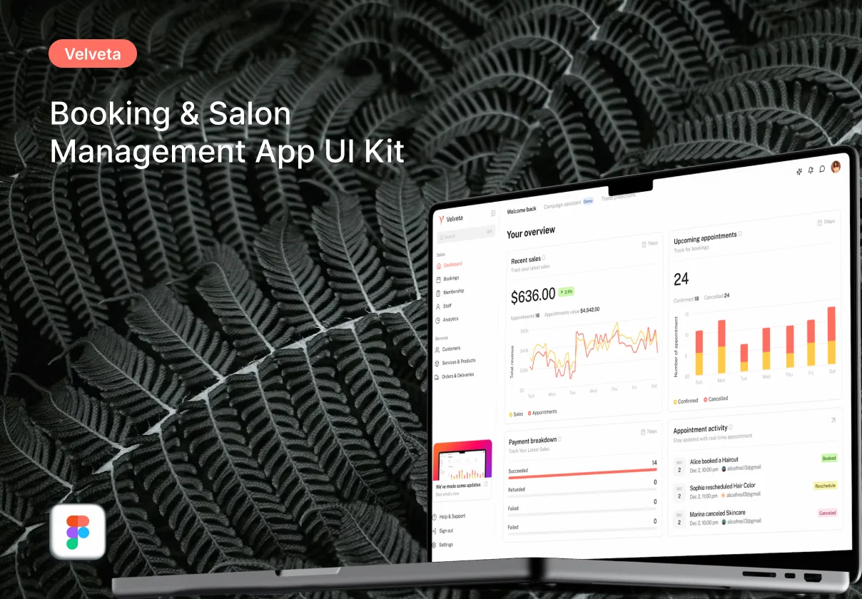 Booking & Salon Management App UI Kit