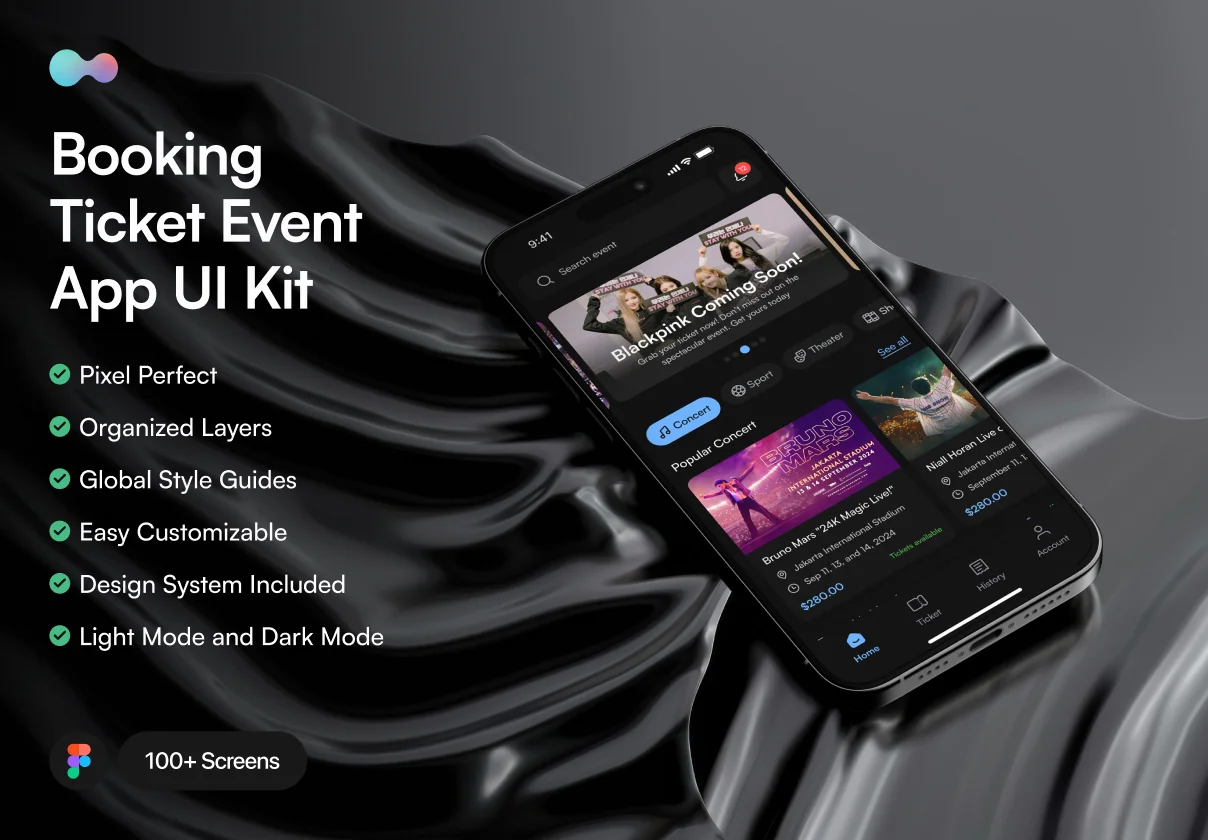 Booking Ticket Event App - UI Kit
