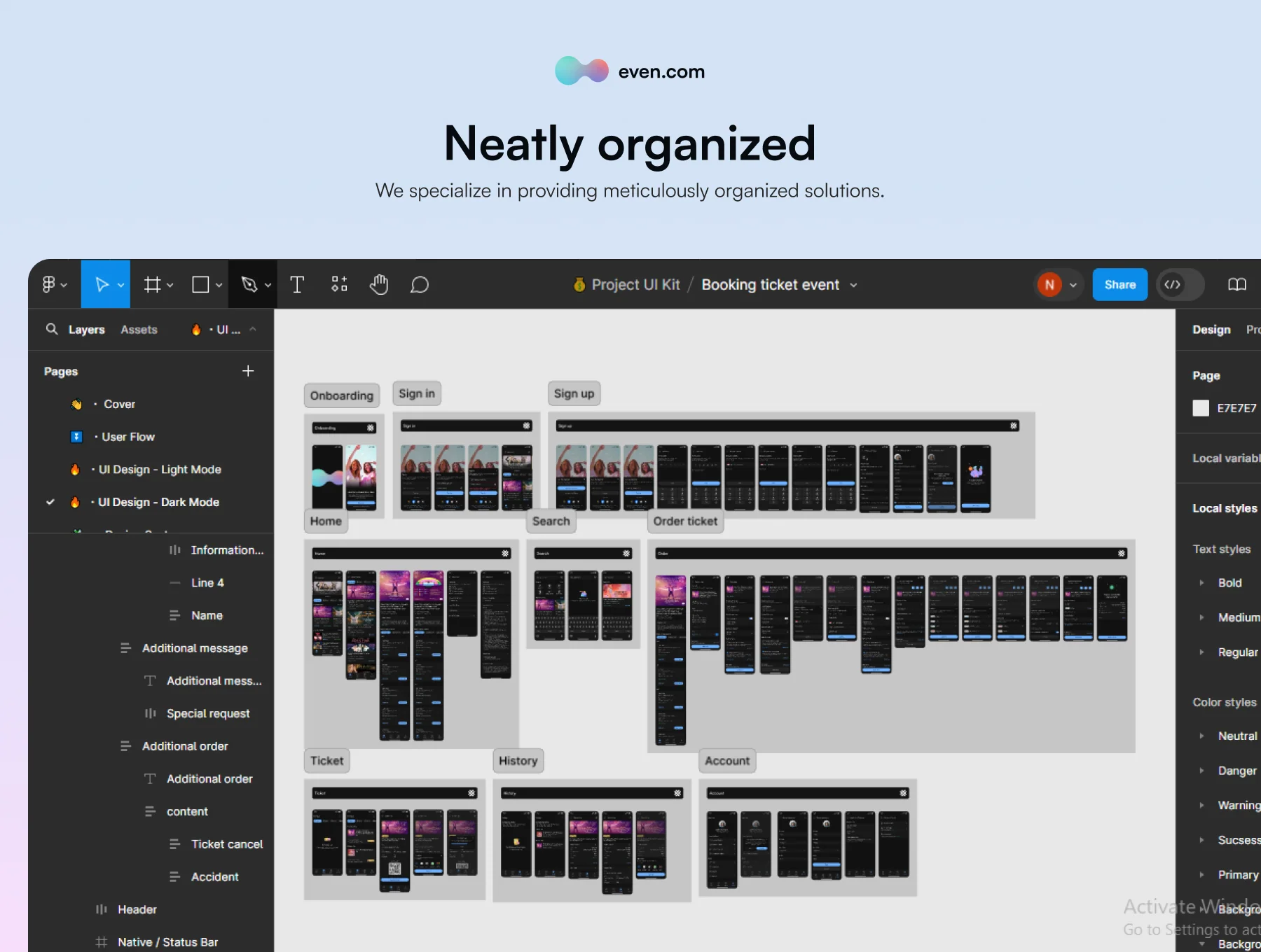Booking Ticket Event App - UI Kit 5