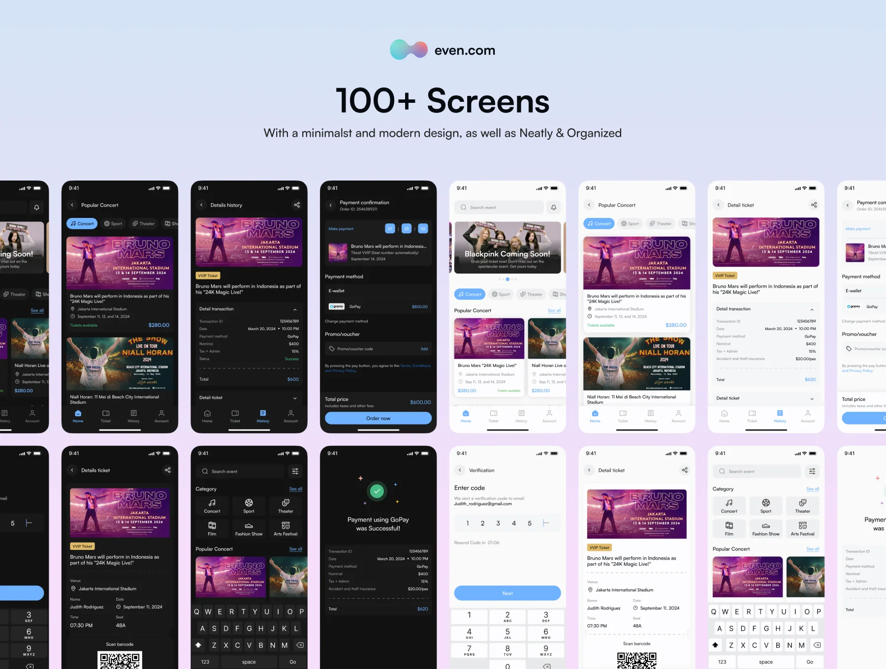 Booking Ticket Event App - UI Kit 6