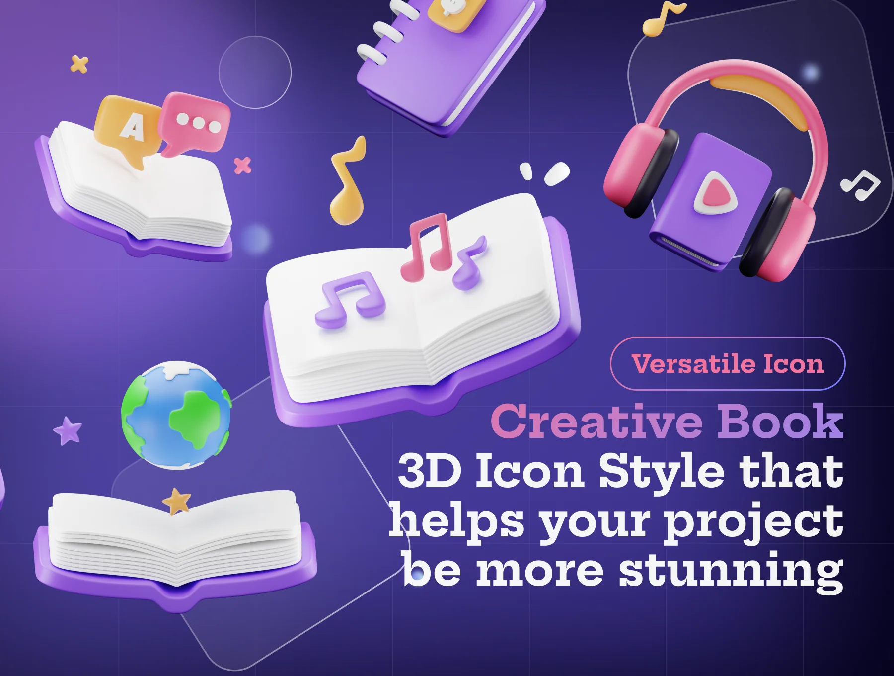 Bookly - Books & School Stationery 3D Icon 2