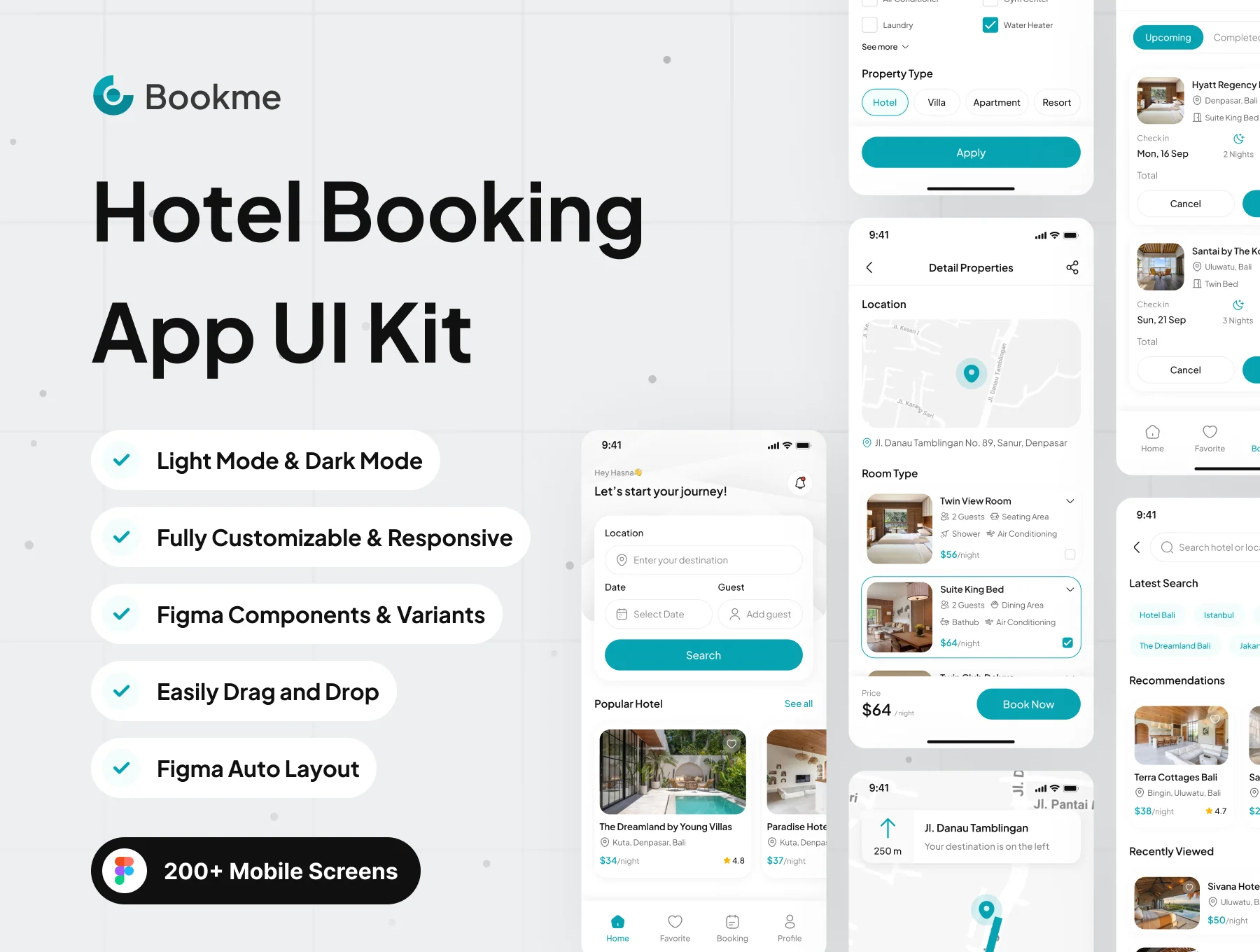 Bookme - Hotel Booking App UI Kit