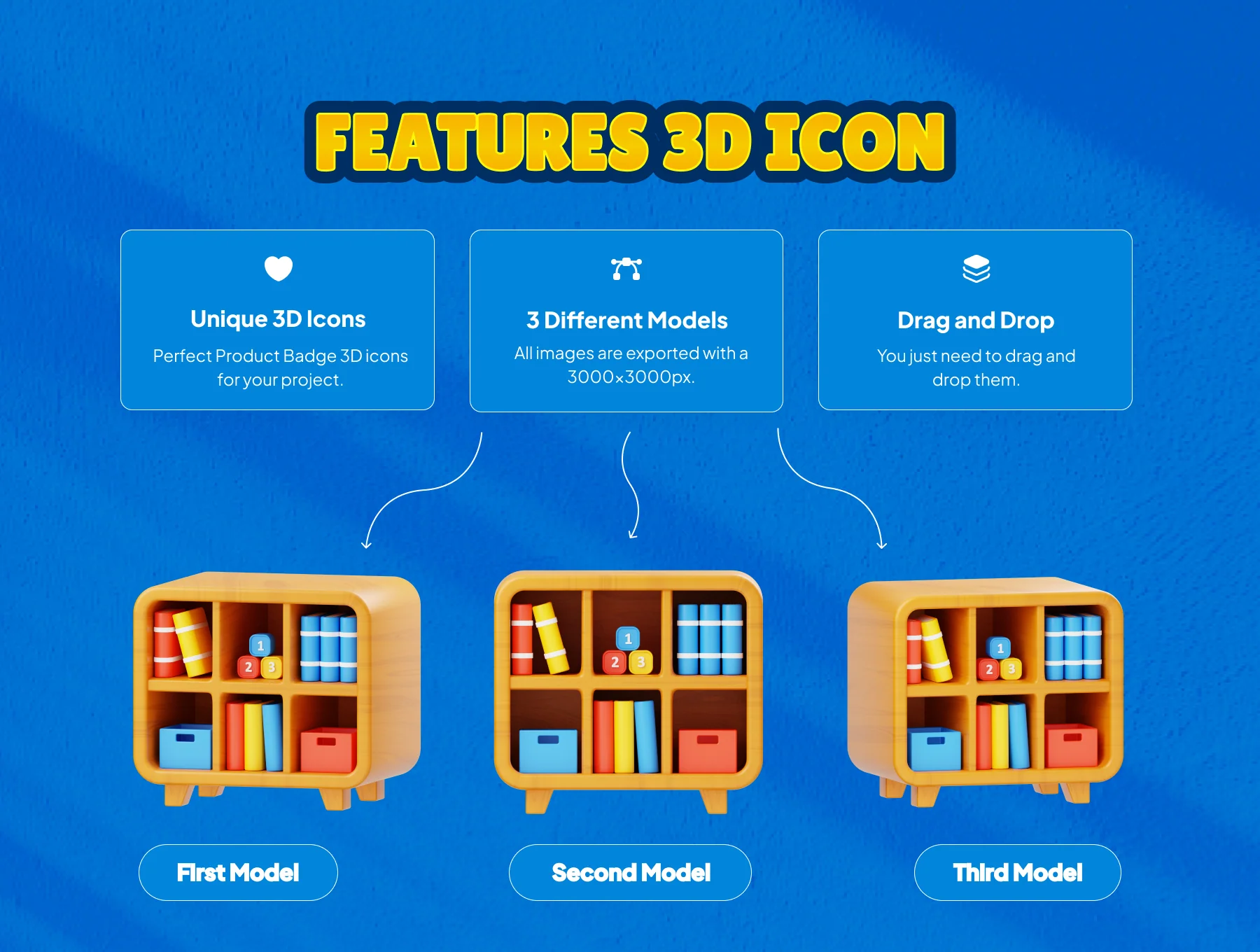 Bookshelf 3D Icon 2