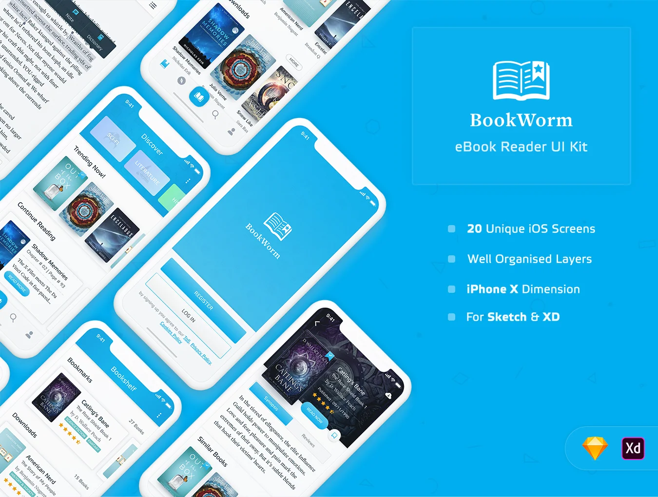 BookWorm eBook Reader UI Kit