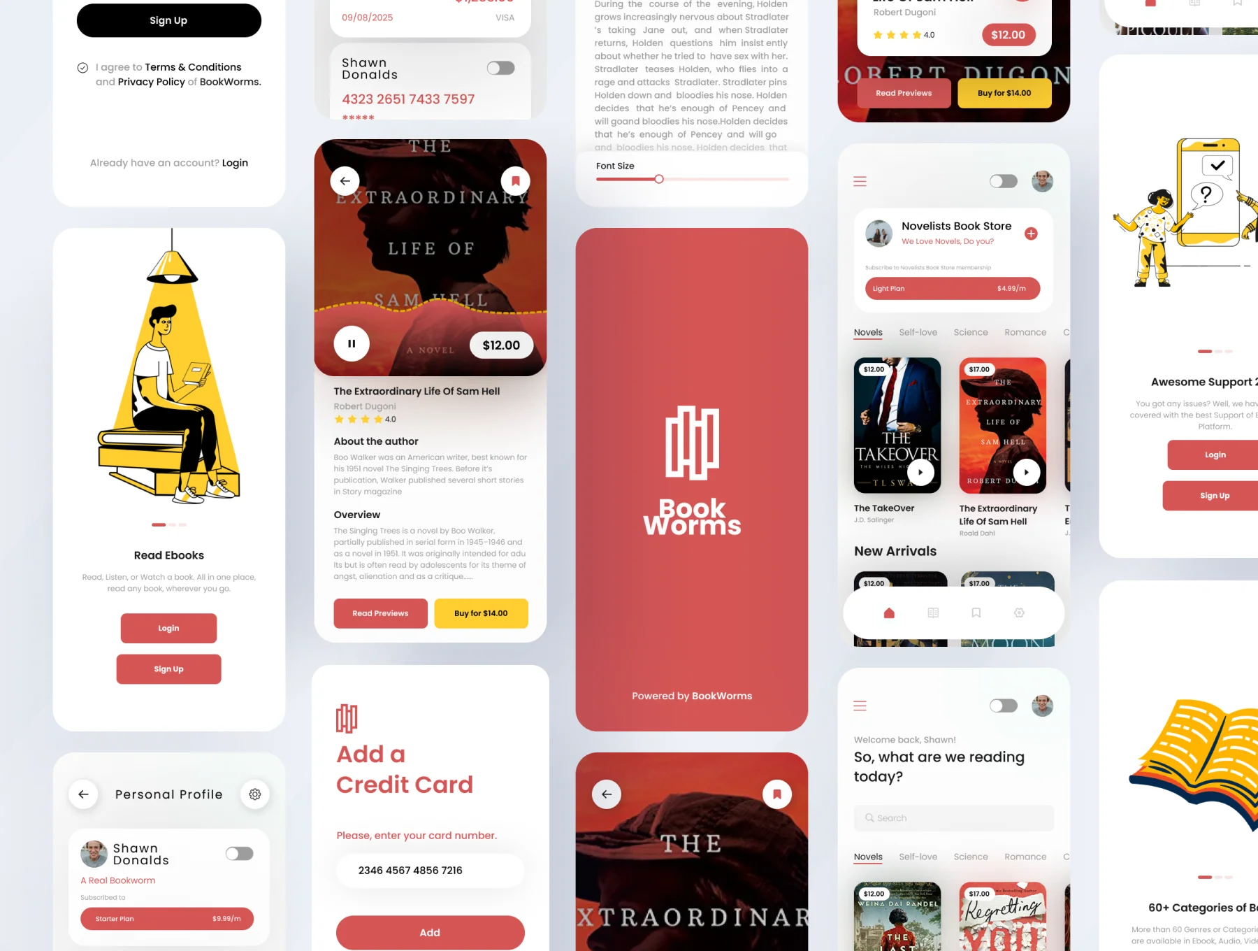 BookWorms - An Ebook Reading, Audio, Video Books Mobile App UI Kit 4