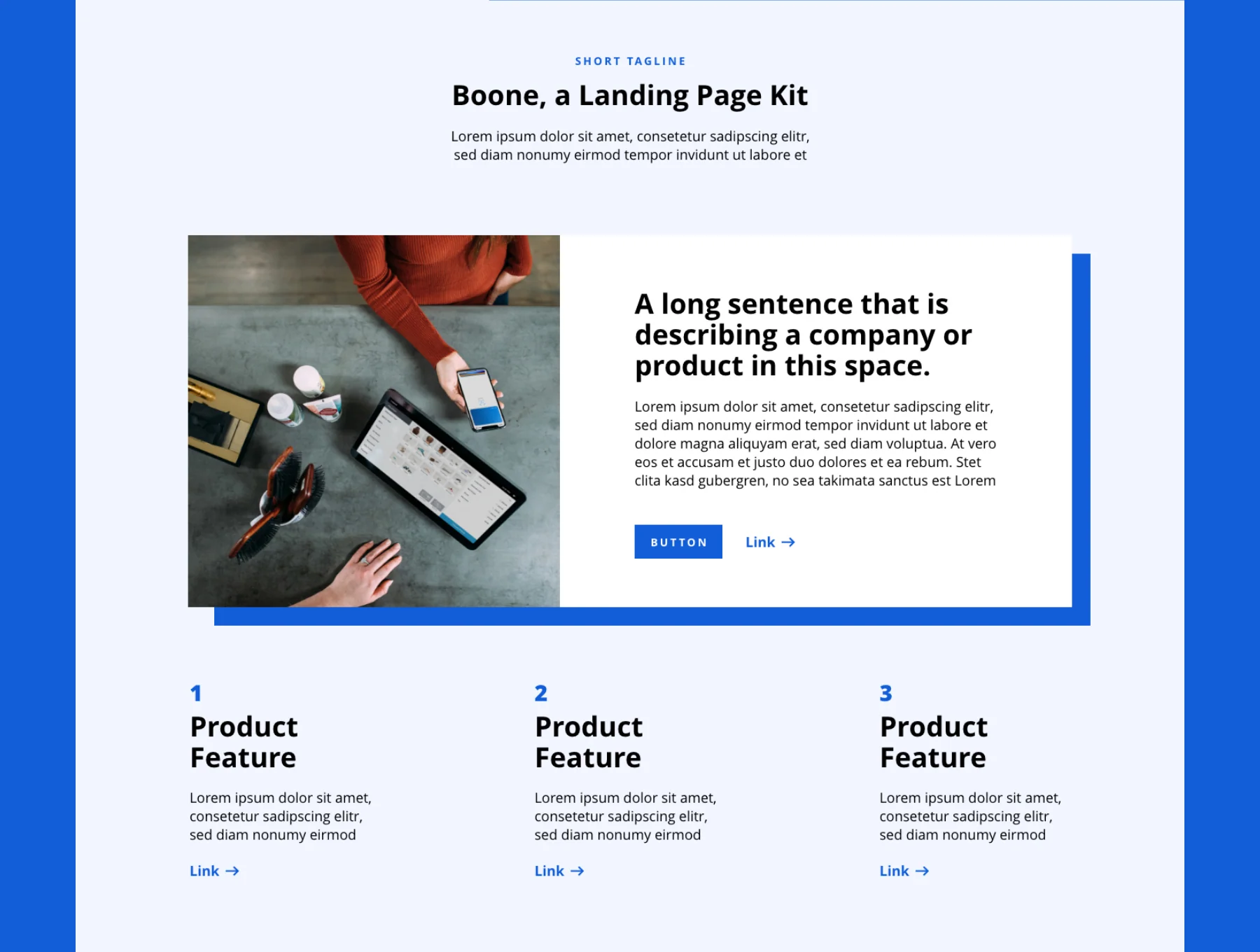 Boone – XD Landing Page Template 4