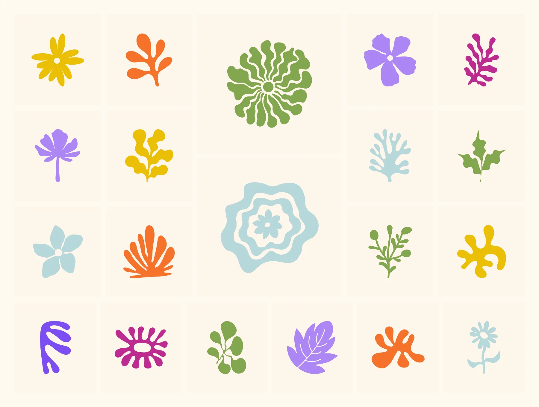 Botanical and Flower Vector Set 6